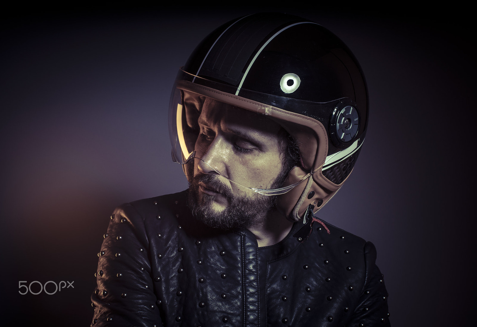 Sony a7 + Sony DT 50mm F1.8 SAM sample photo. Trip, biker with motorcycle helmet and black leather jacket, met photography