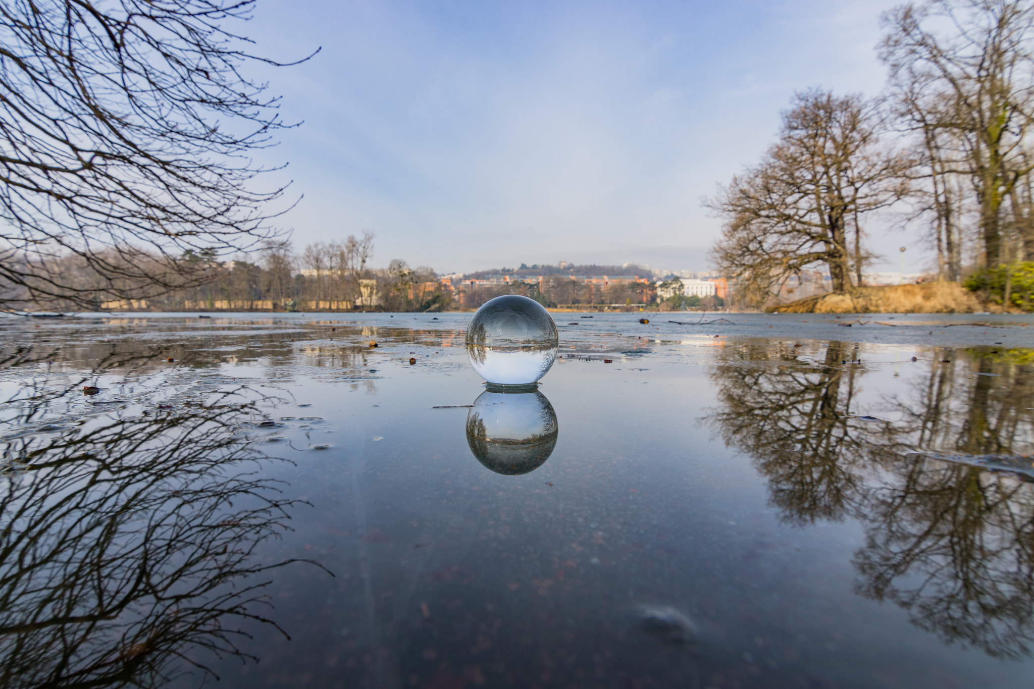 20mm F2.8 sample photo. Frozen lake photography