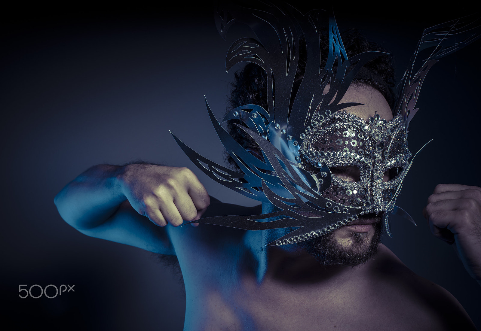 Sony a7 + Sony DT 50mm F1.8 SAM sample photo. Carnival, bearded man with silver mask venetian style. mystery a photography