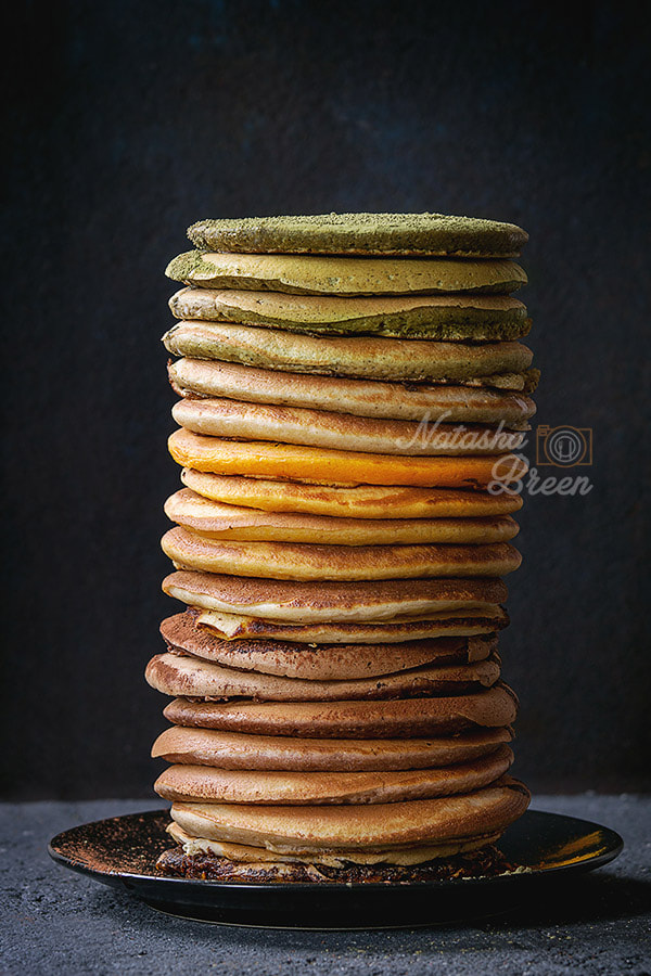 Canon EOS 700D (EOS Rebel T5i / EOS Kiss X7i) + Canon EF 70-200mm F4L IS USM sample photo. Stack of ombre pancakes photography