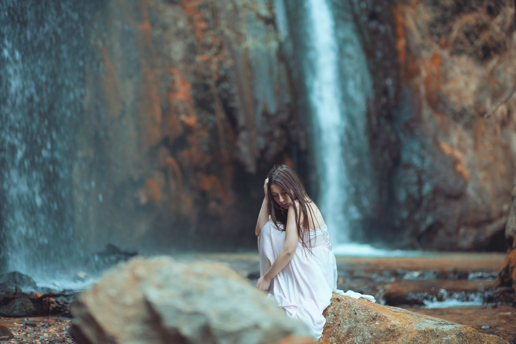 Nikon D800E sample photo. Under the waterfall. photography