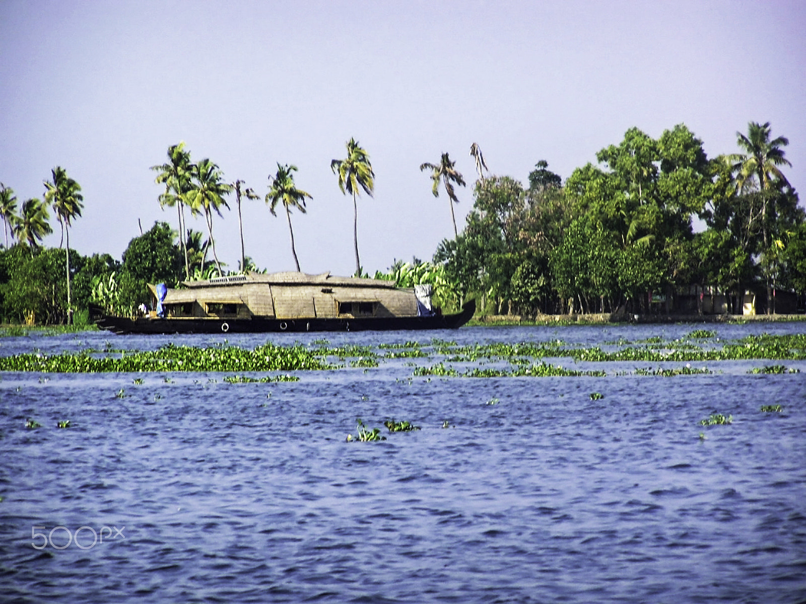 Olympus C750UZ sample photo. A houseboat on its quiet sojourn through the backwaters of allep photography