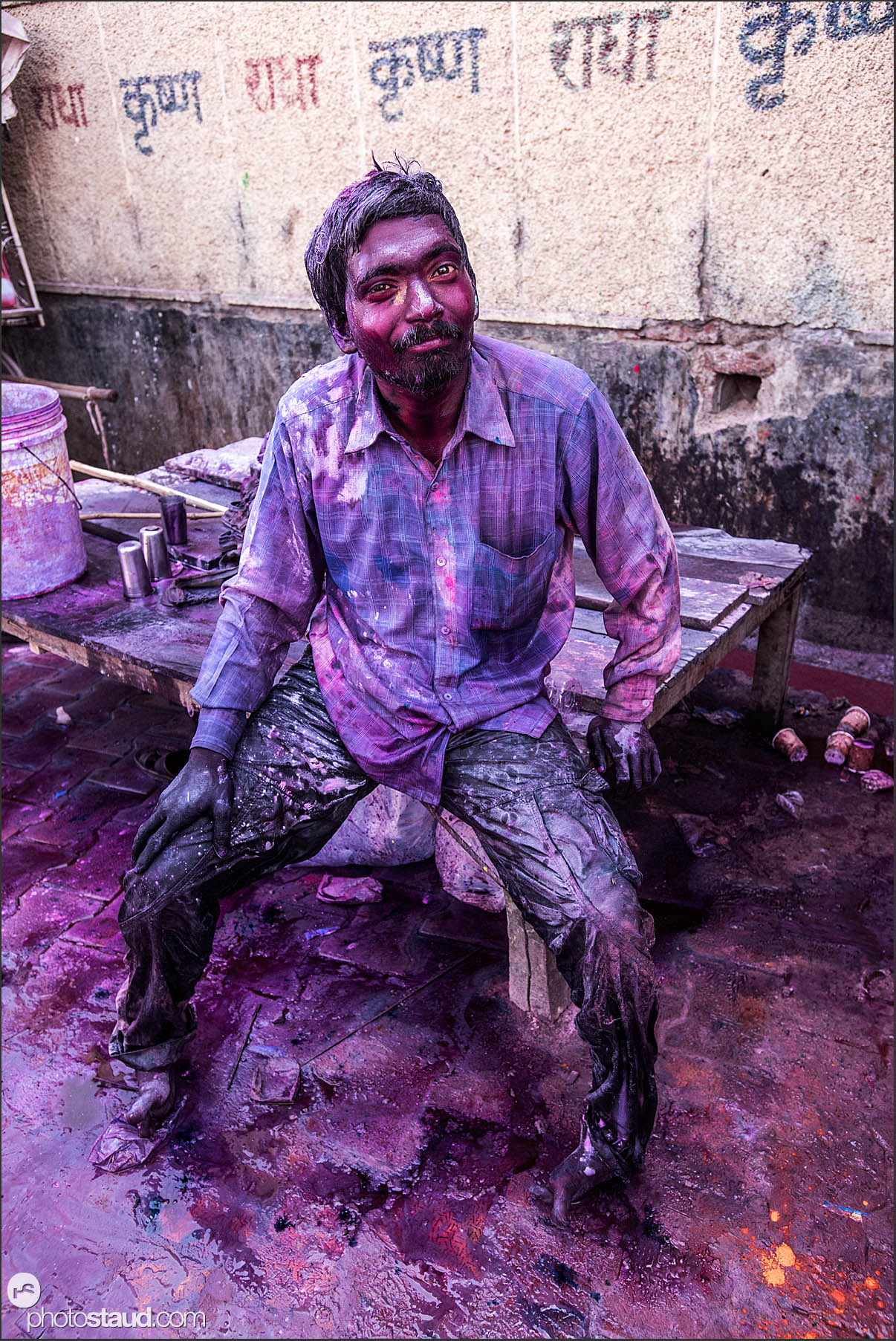 Nikon AF-S Nikkor 17-35mm F2.8D ED-IF sample photo. Streets of vrindavan during holi festival, india photography