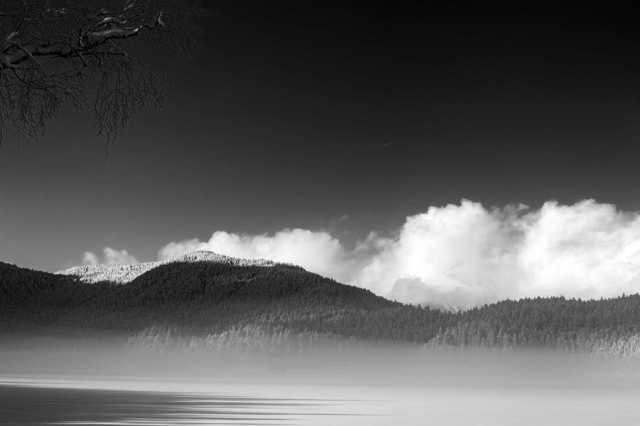Nikon D4 sample photo. Eibsee im winter und schwarz weiß photography