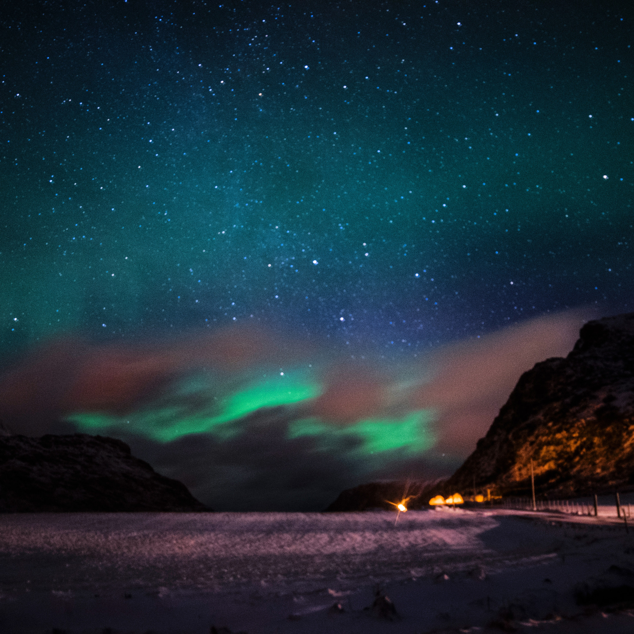 Samyang 14mm F2.8 ED AS IF UMC sample photo. Northern lights in lofoten photography