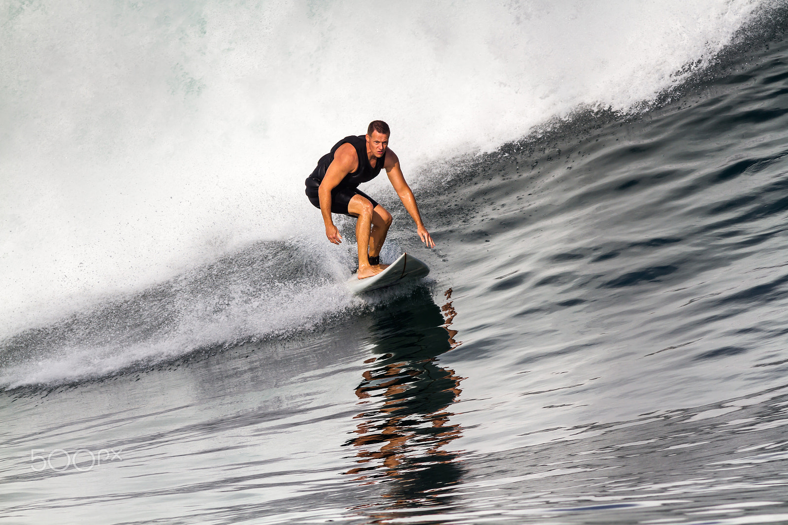 Canon EOS 7D + Canon EF 300mm F4L IS USM sample photo. A surfer and his reflection photography