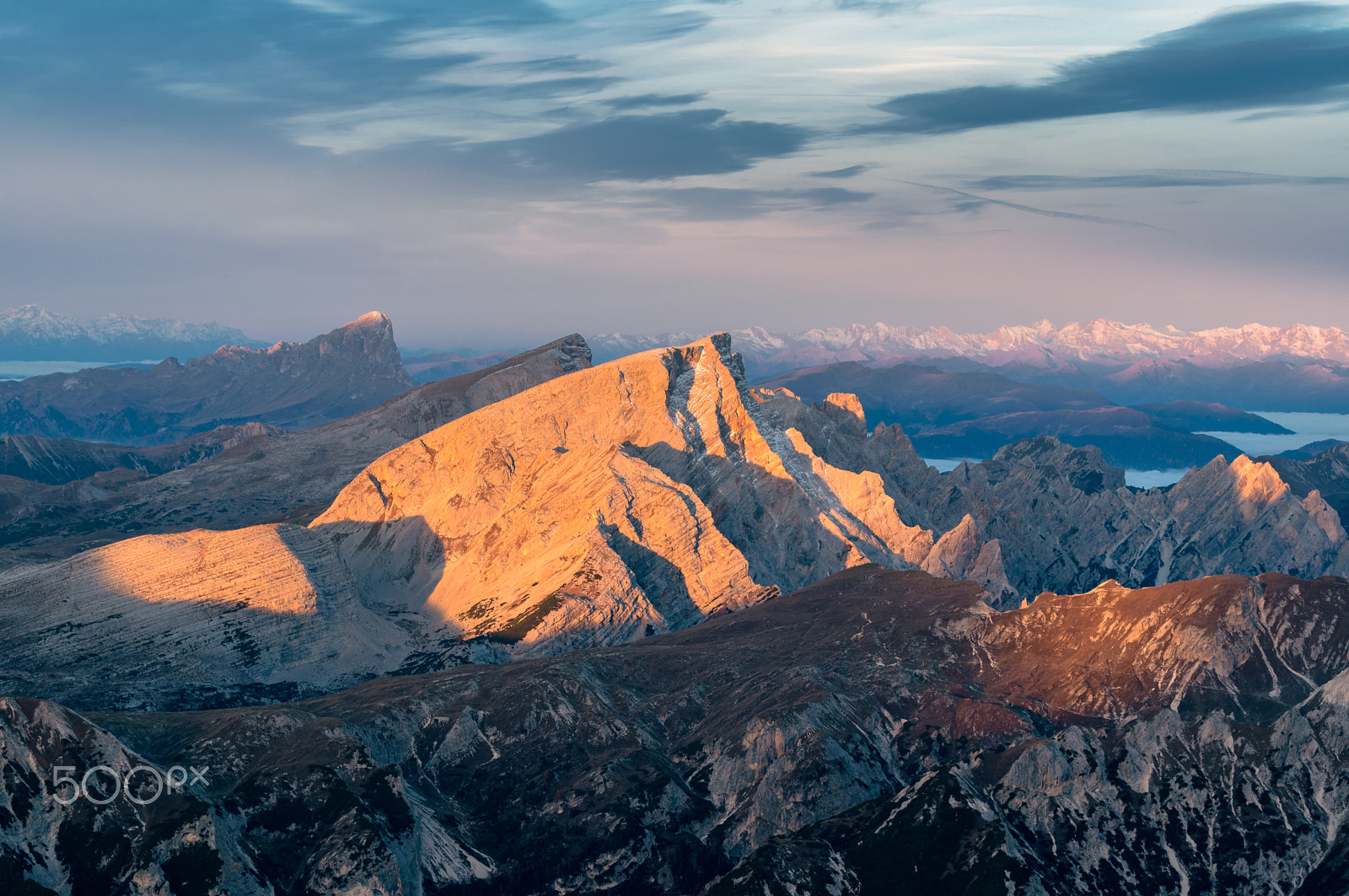 Nikon AF-S Nikkor 70-200mm F4G ED VR sample photo. First light on seekofel photography