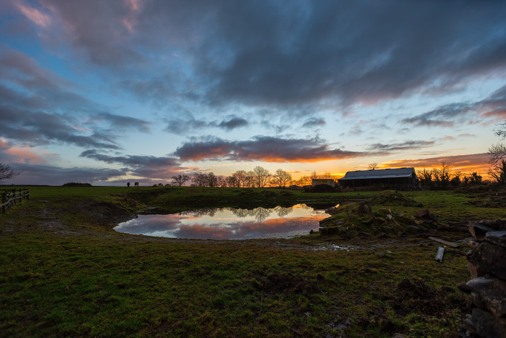 Nikon AF-S Nikkor 17-35mm F2.8D ED-IF sample photo. Sunset on the farm photography