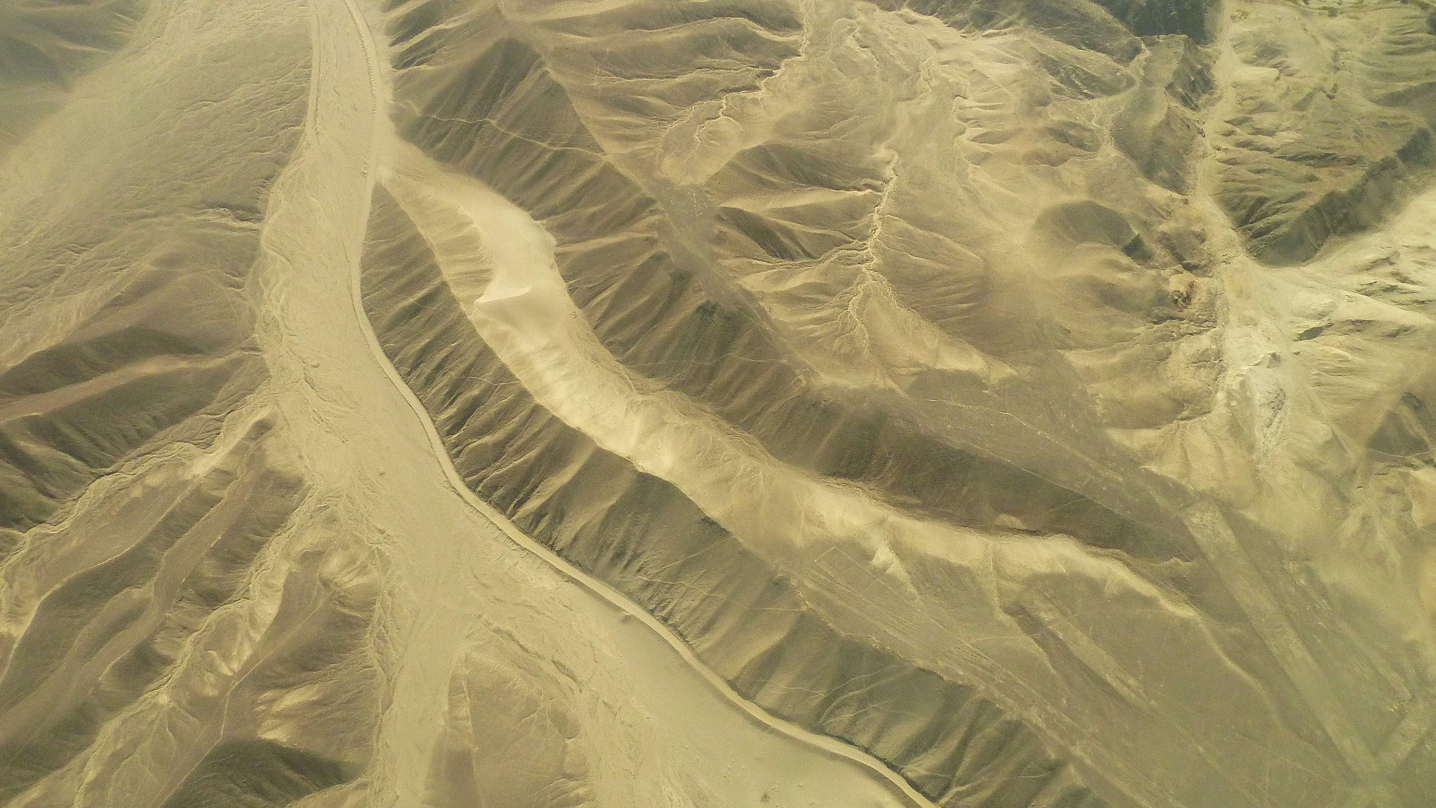 Panasonic Lumix DMC-ZS5 (Lumix DMC-TZ8) sample photo. Desert road from the sky photography