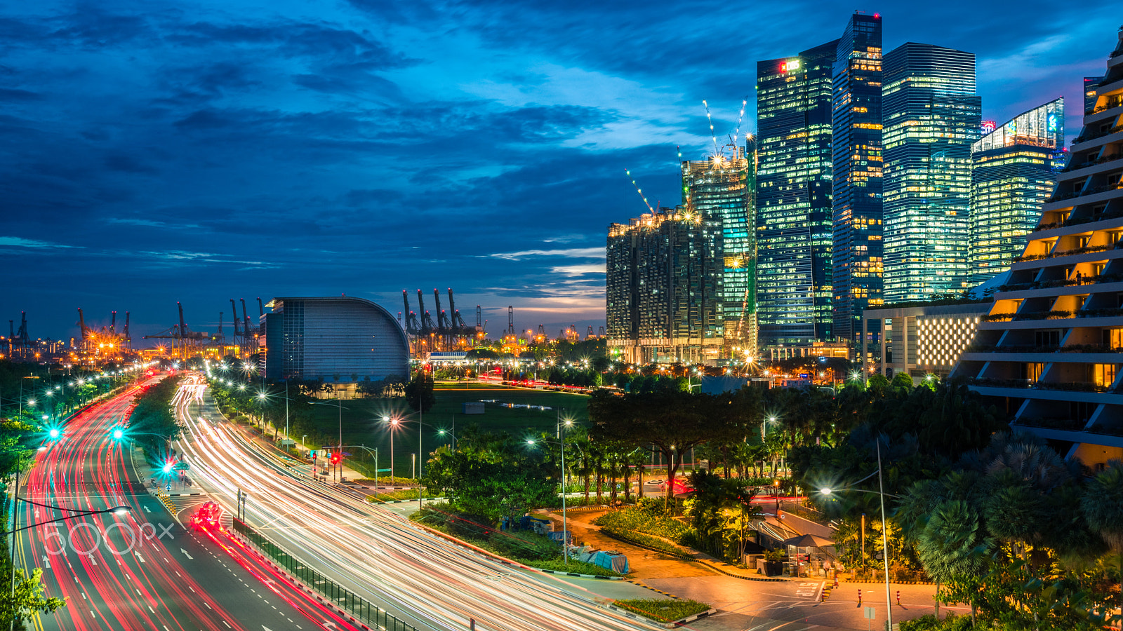 Nikon D5500 sample photo. Marina bay at blue hour photography