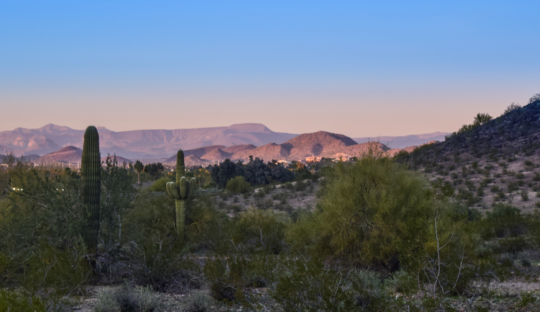 Nikon D5300 + Nikon AF-S DX Nikkor 18-55mm F3.5-5.6G VR II sample photo. View from north mountain desert hiking photography