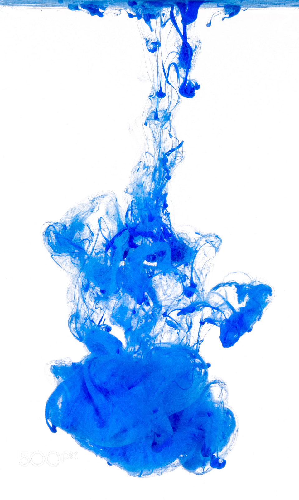 Sigma 150mm F2.8 EX DG OS Macro HSM sample photo. Abstract blue liquid paint cloud photography