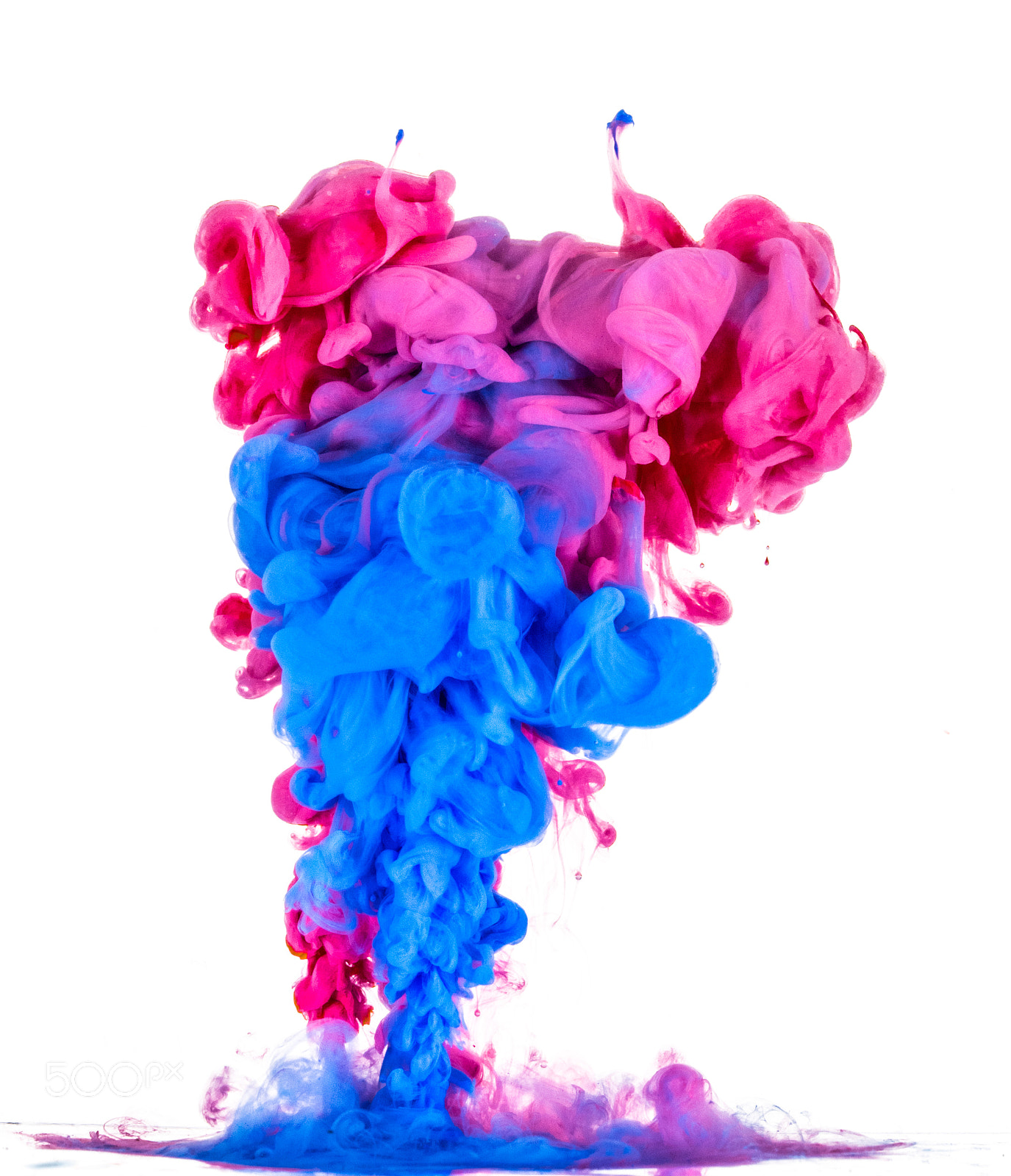 Sigma 150mm F2.8 EX DG OS Macro HSM sample photo. Abstract red and blue  paint cloud photography