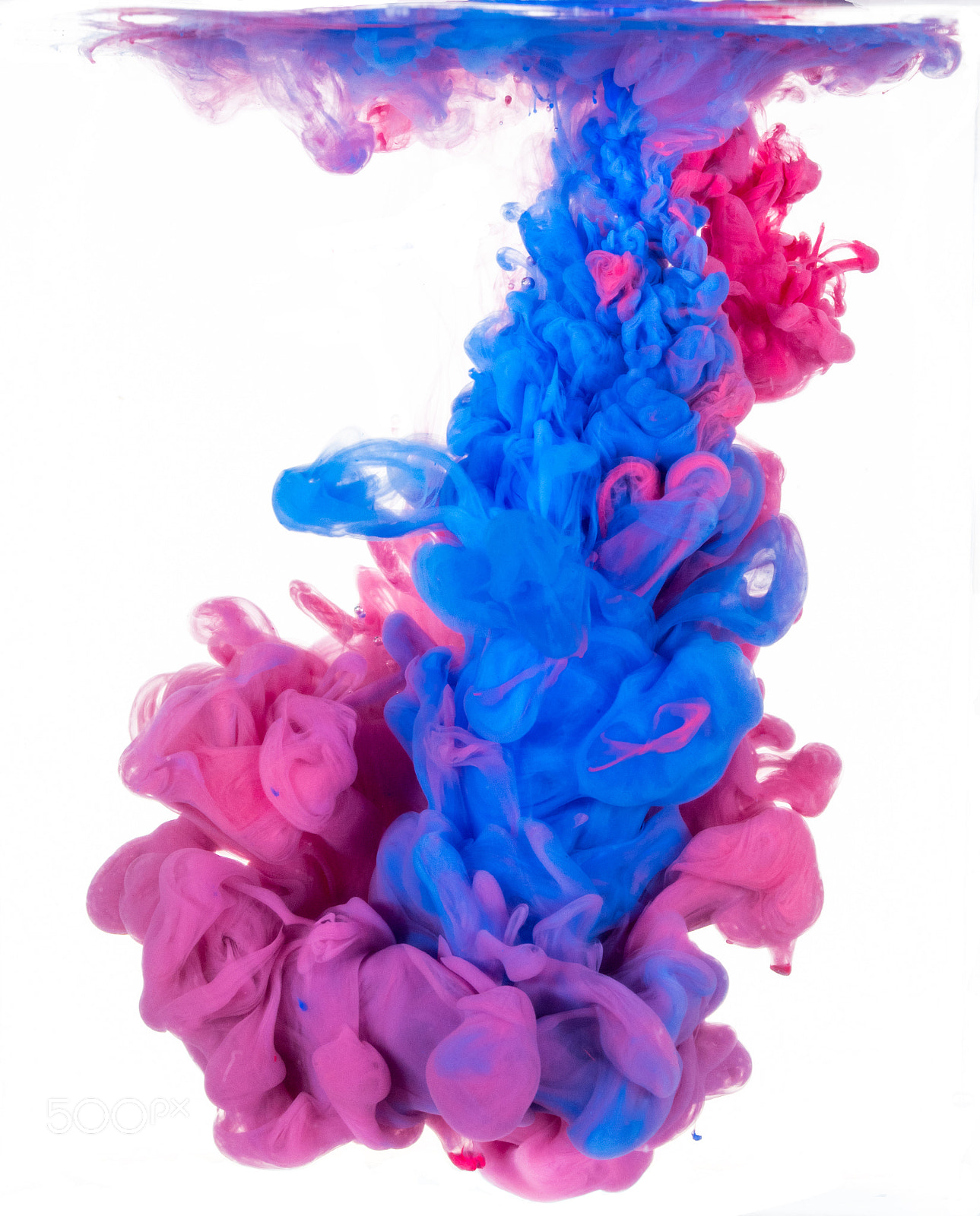 Sigma 150mm F2.8 EX DG OS Macro HSM sample photo. Abstract red and blue  paint cloud photography