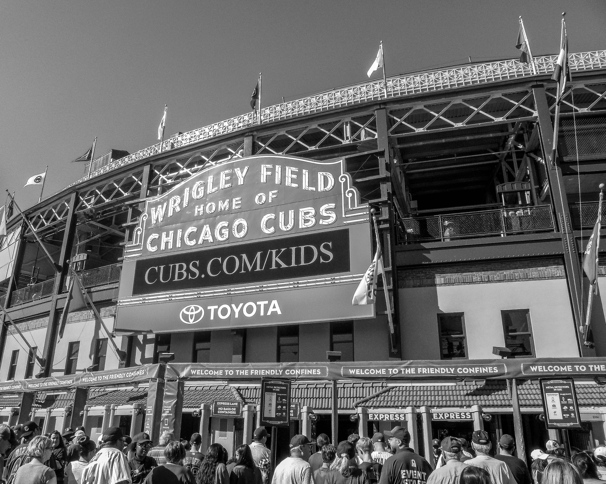 Nikon Coolpix S5200 sample photo. The friendly confines (b&w) photography