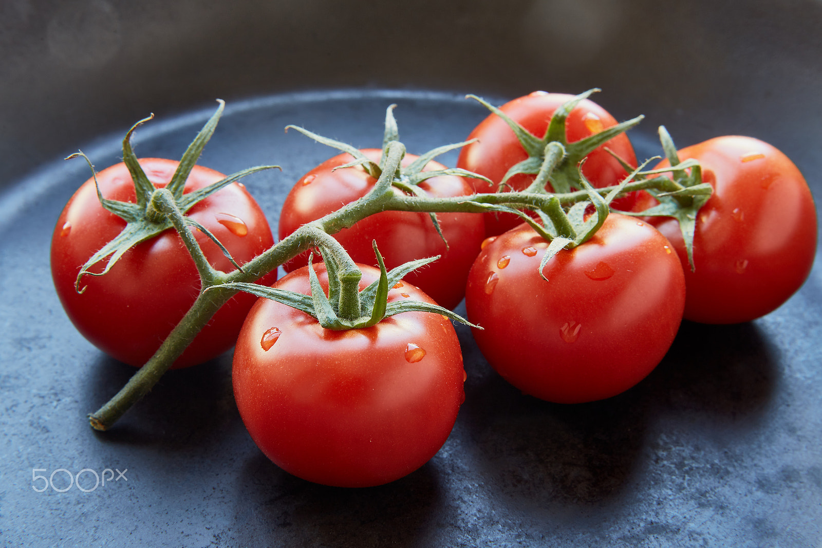Canon EOS 6D sample photo. Fresh cherry tomatoes on dark background photography