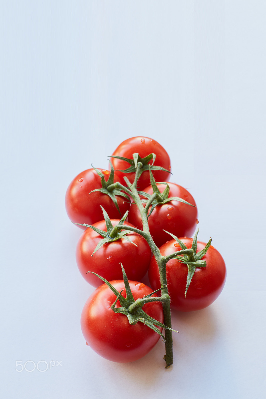Canon EF 50mm F1.2L USM sample photo. Fresh cherry tomatoes on white background photography