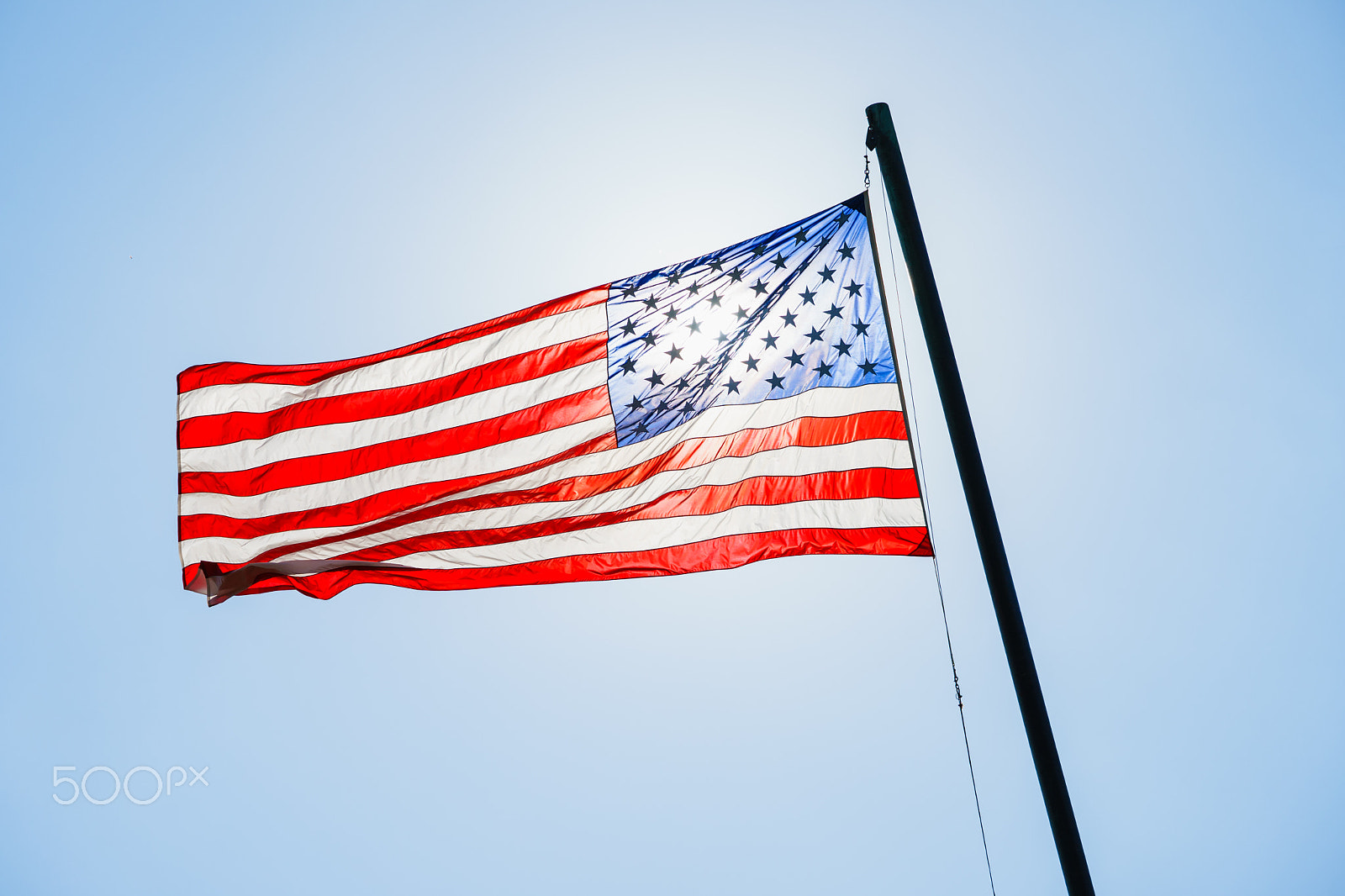 Tamron SP 70-300mm F4-5.6 Di USD sample photo. American flag on flagpole photography