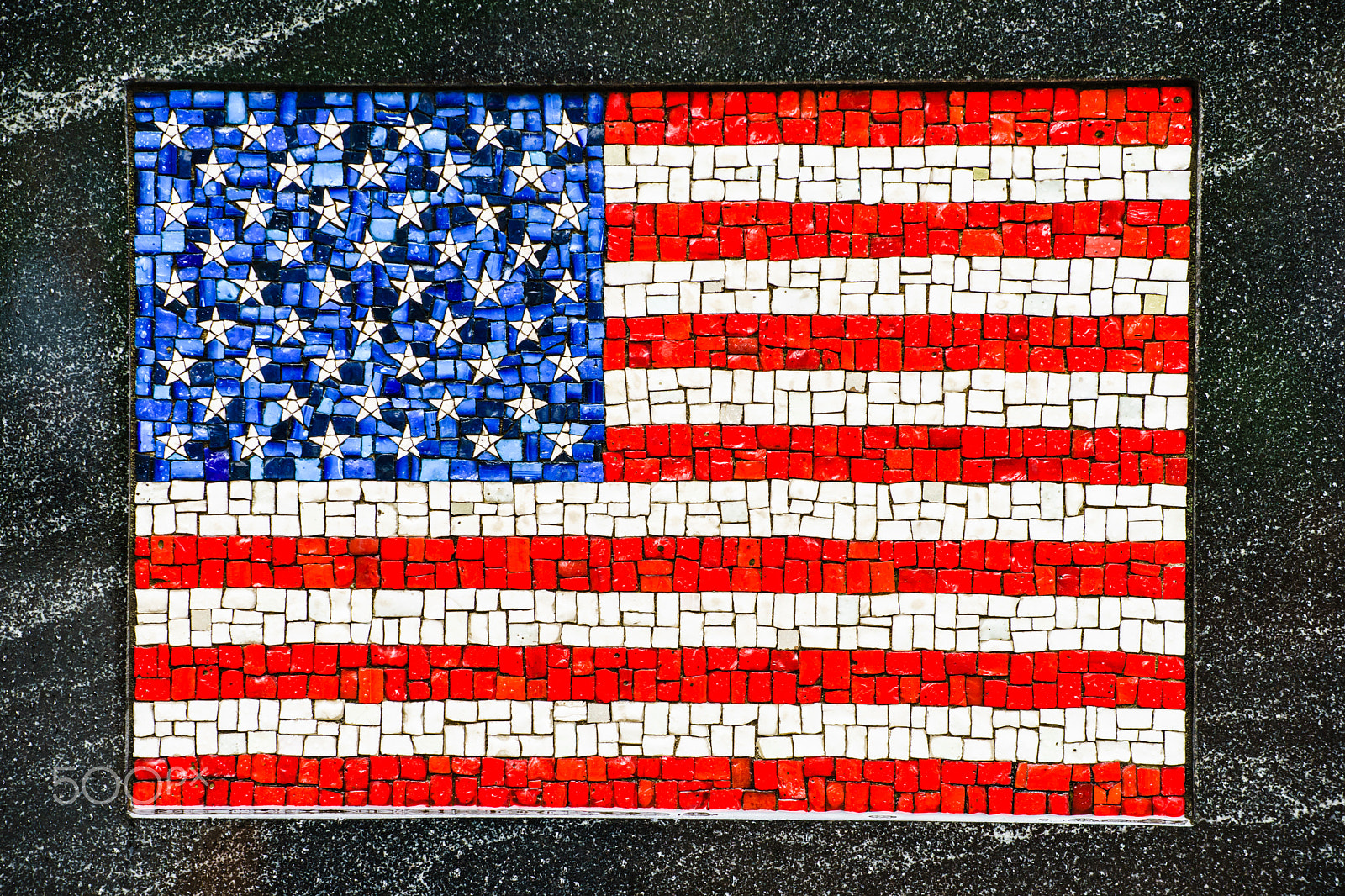 Tamron SP 70-300mm F4-5.6 Di USD sample photo. American flag made of little mosaic tiles photography