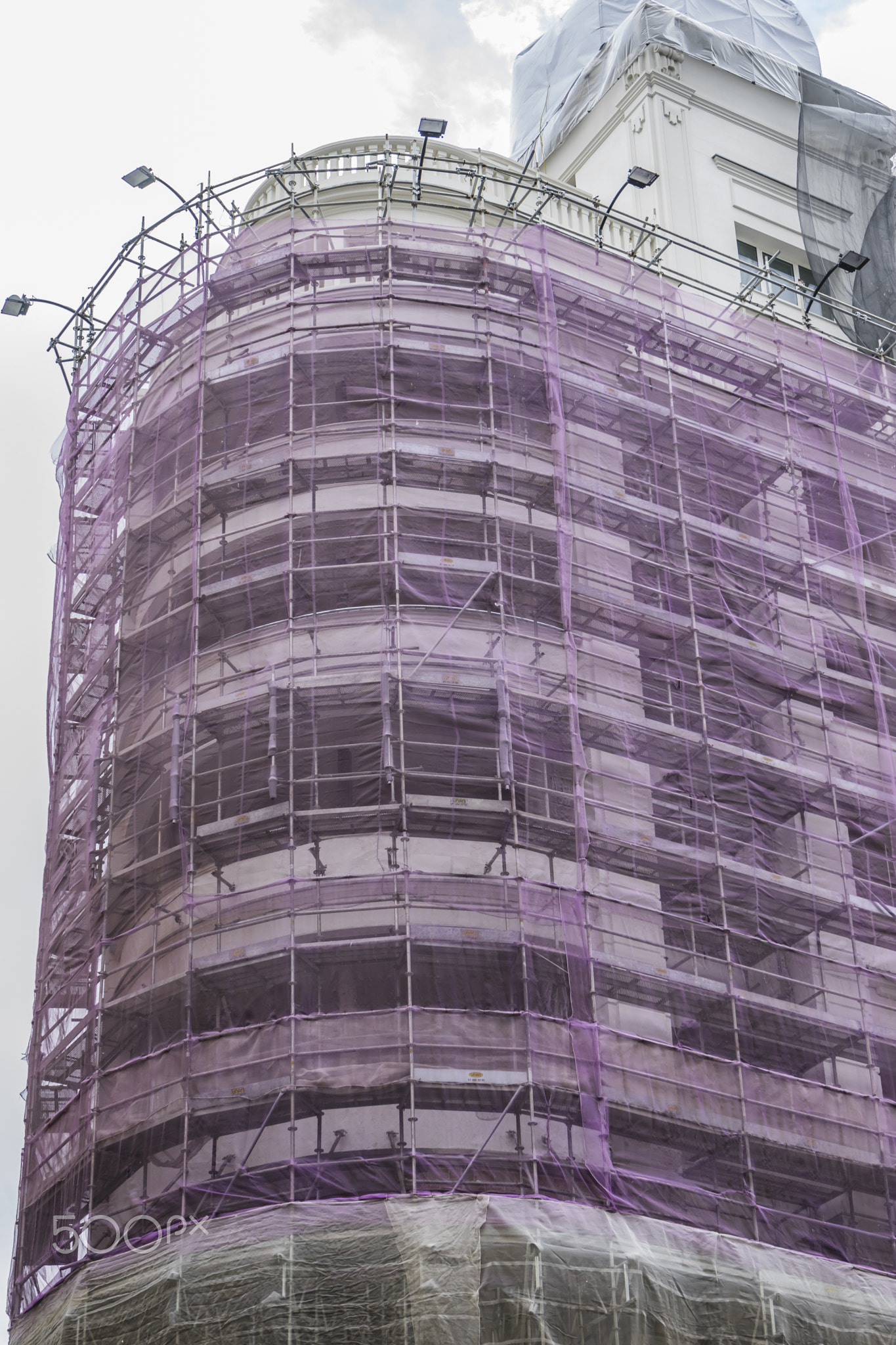 building facade restoration cover, characteristic buildings of t