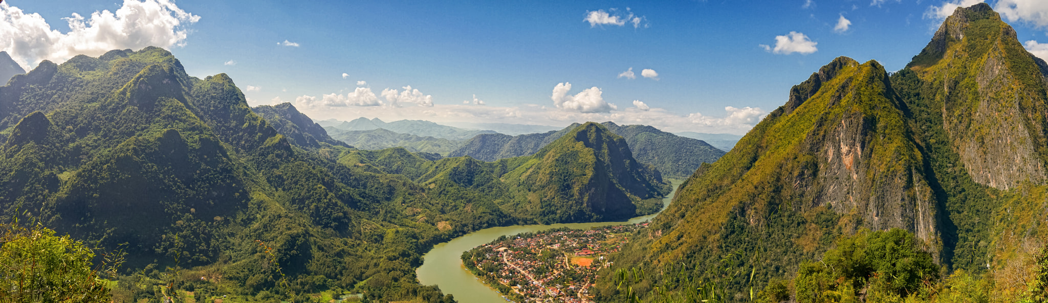 Panasonic Lumix DMC-G7 sample photo. Nong khiaw panorama photography