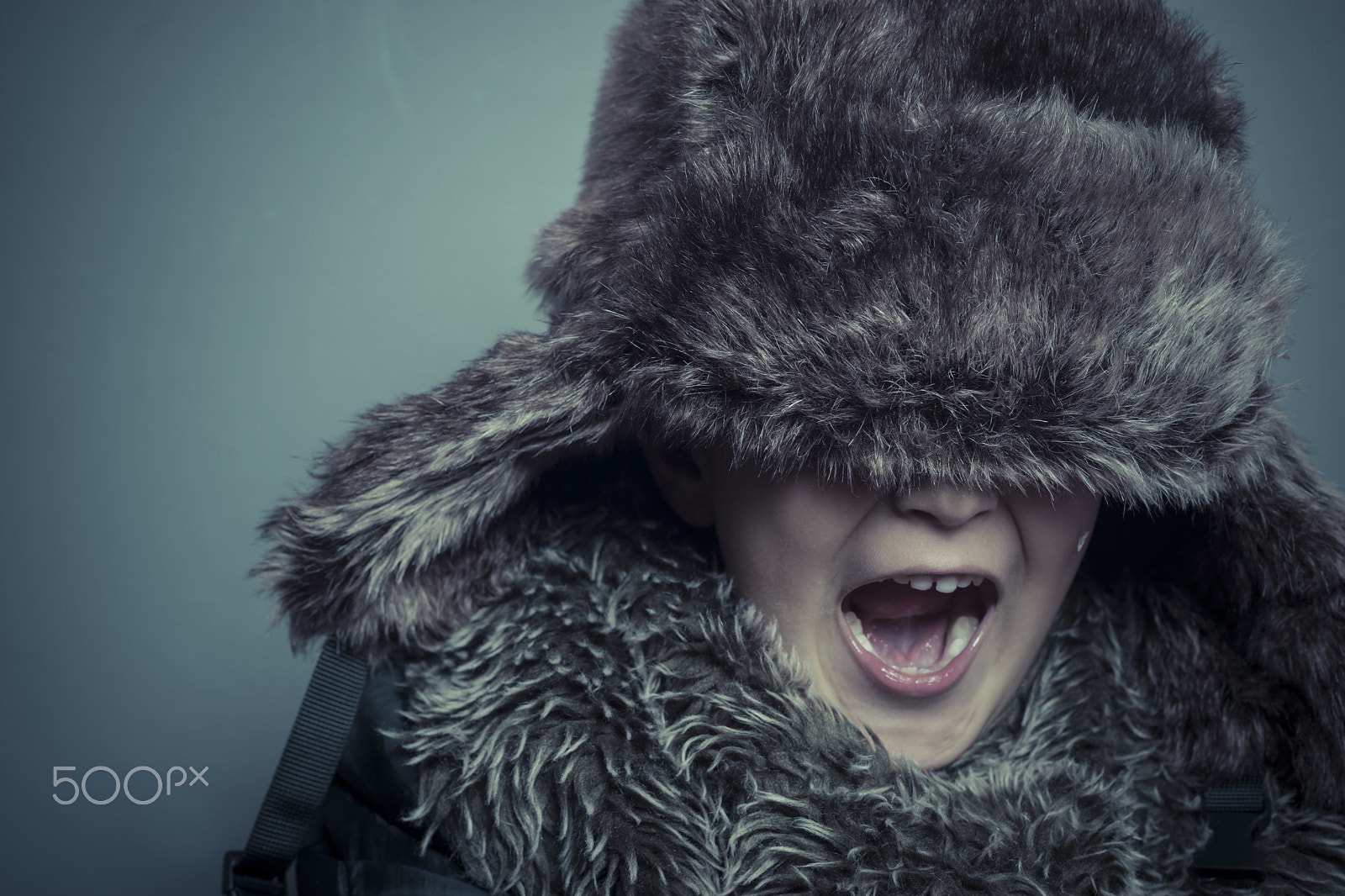 Sony a7 + Sony DT 50mm F1.8 SAM sample photo. Preschooler, funny child with fur hat and winter coat, cold conc photography