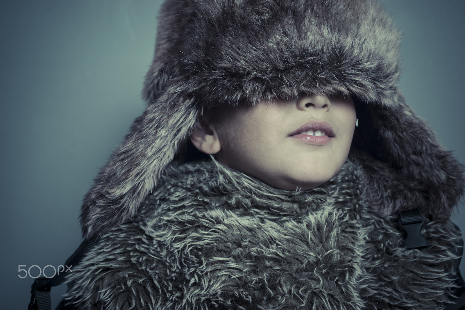 Sony a7 + Sony DT 50mm F1.8 SAM sample photo. Scarf, sad child with fur hat and winter coat, cold concept and photography