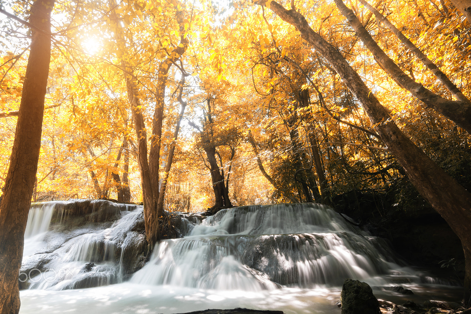 Nikon D800 + Tokina AT-X Pro 11-16mm F2.8 DX II sample photo. Huay maekamin waterfall is beautiful waterfall in autumn forest, photography