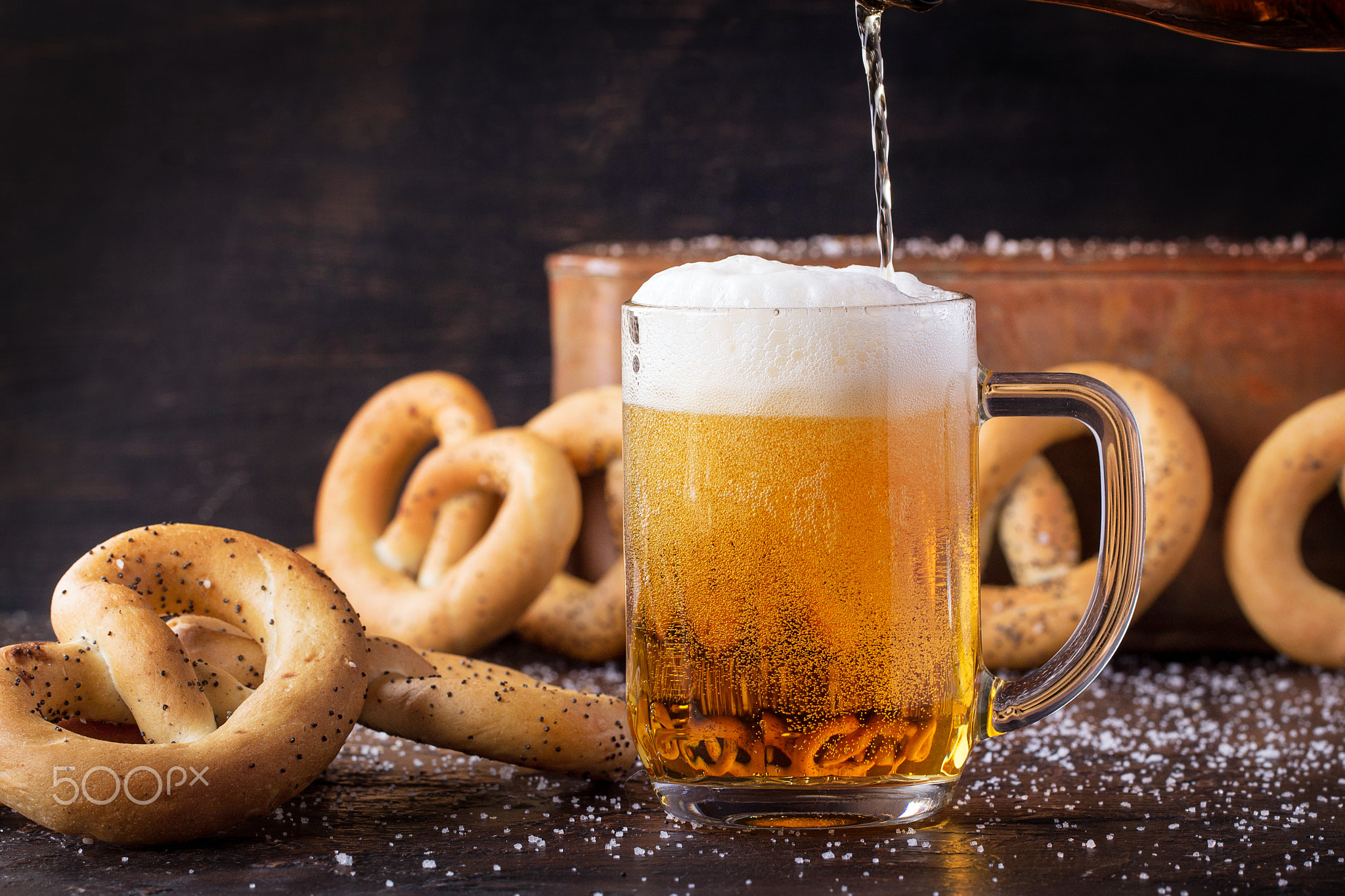 beer and pretzel