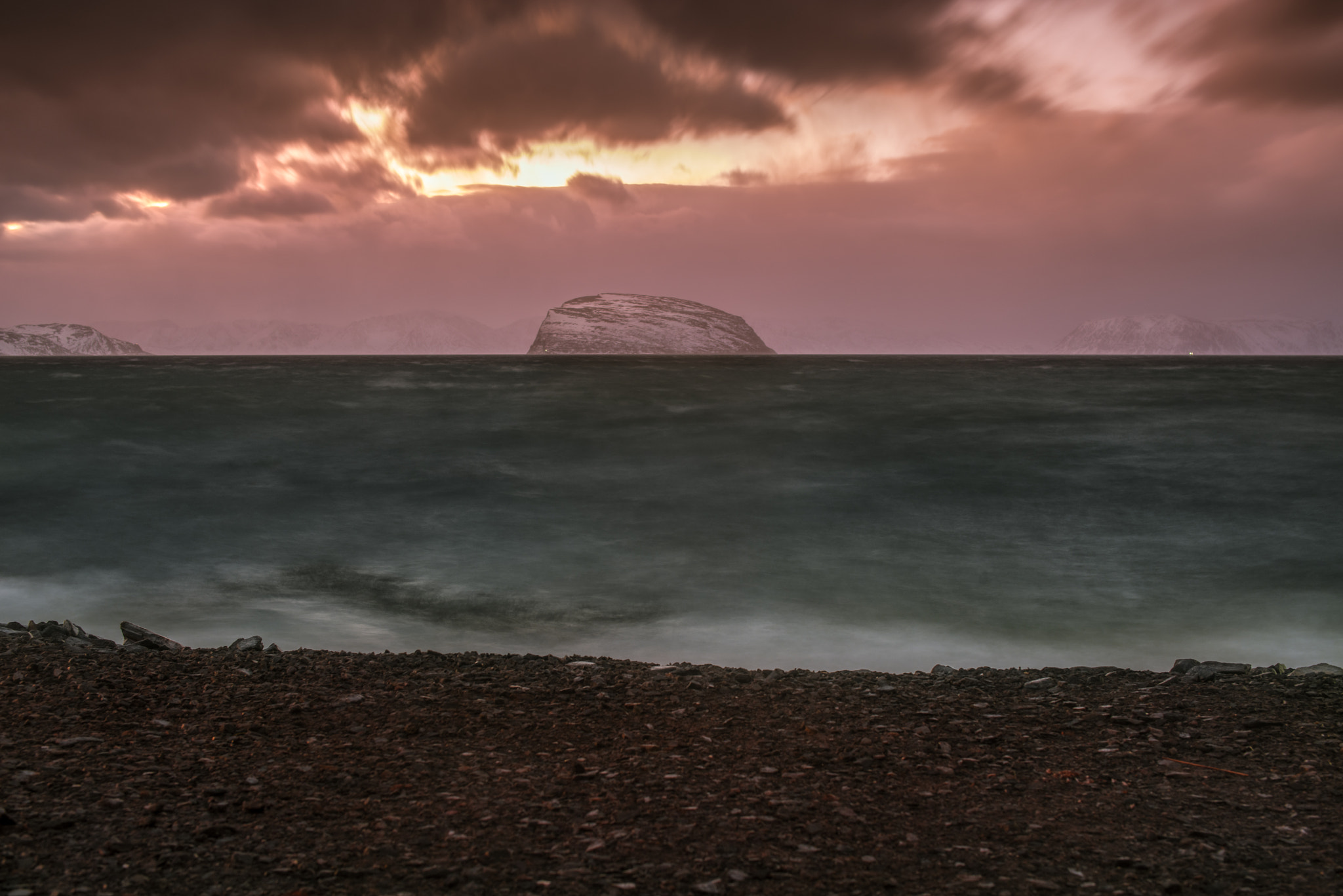 Sigma 50mm F1.4 EX DG HSM sample photo. Arctic sunset by the sea photography