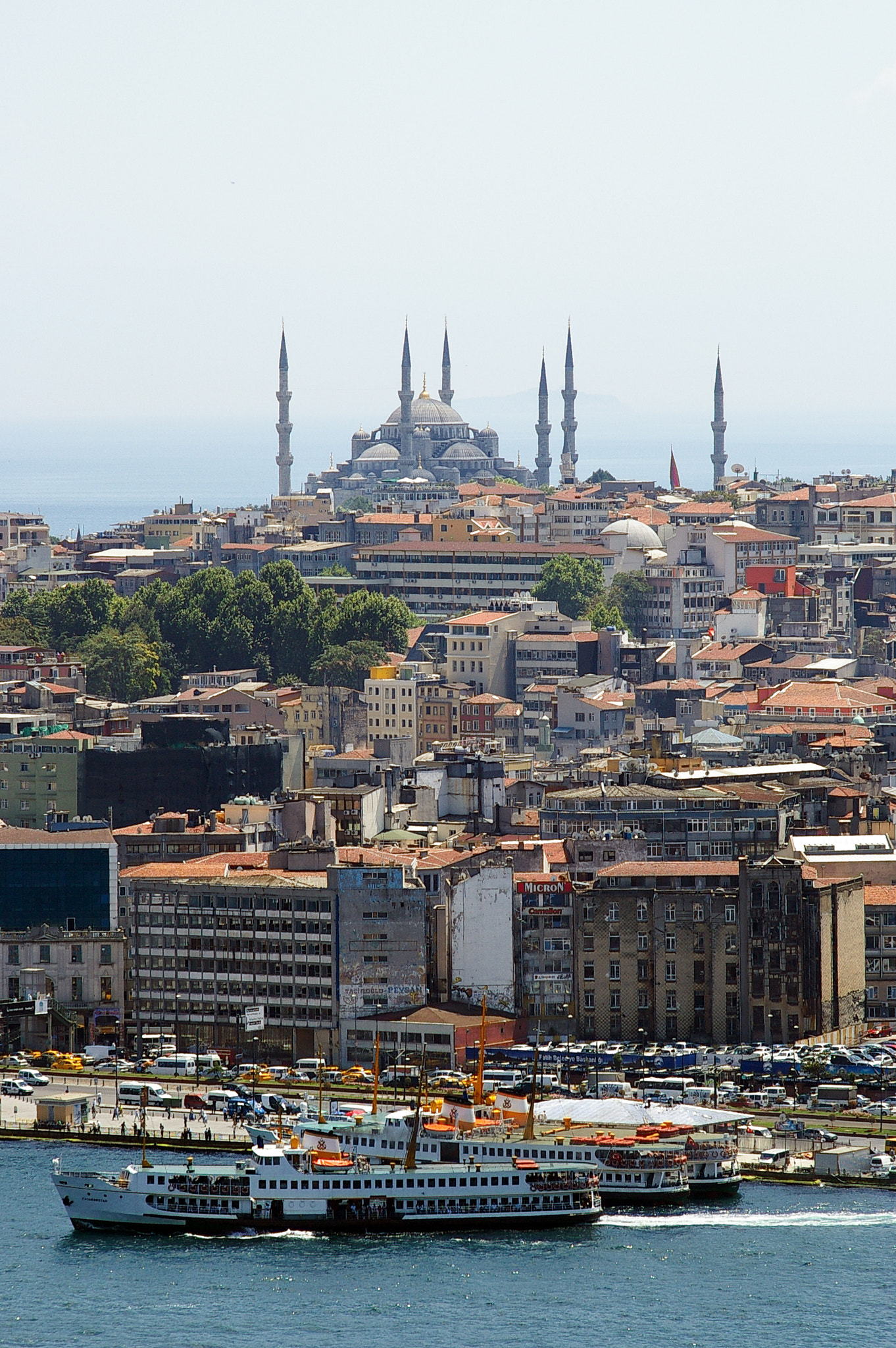 Pentax K100D Super + A Series Lens sample photo. The blue mosque in the distance, istanbul, summer 2010. photography