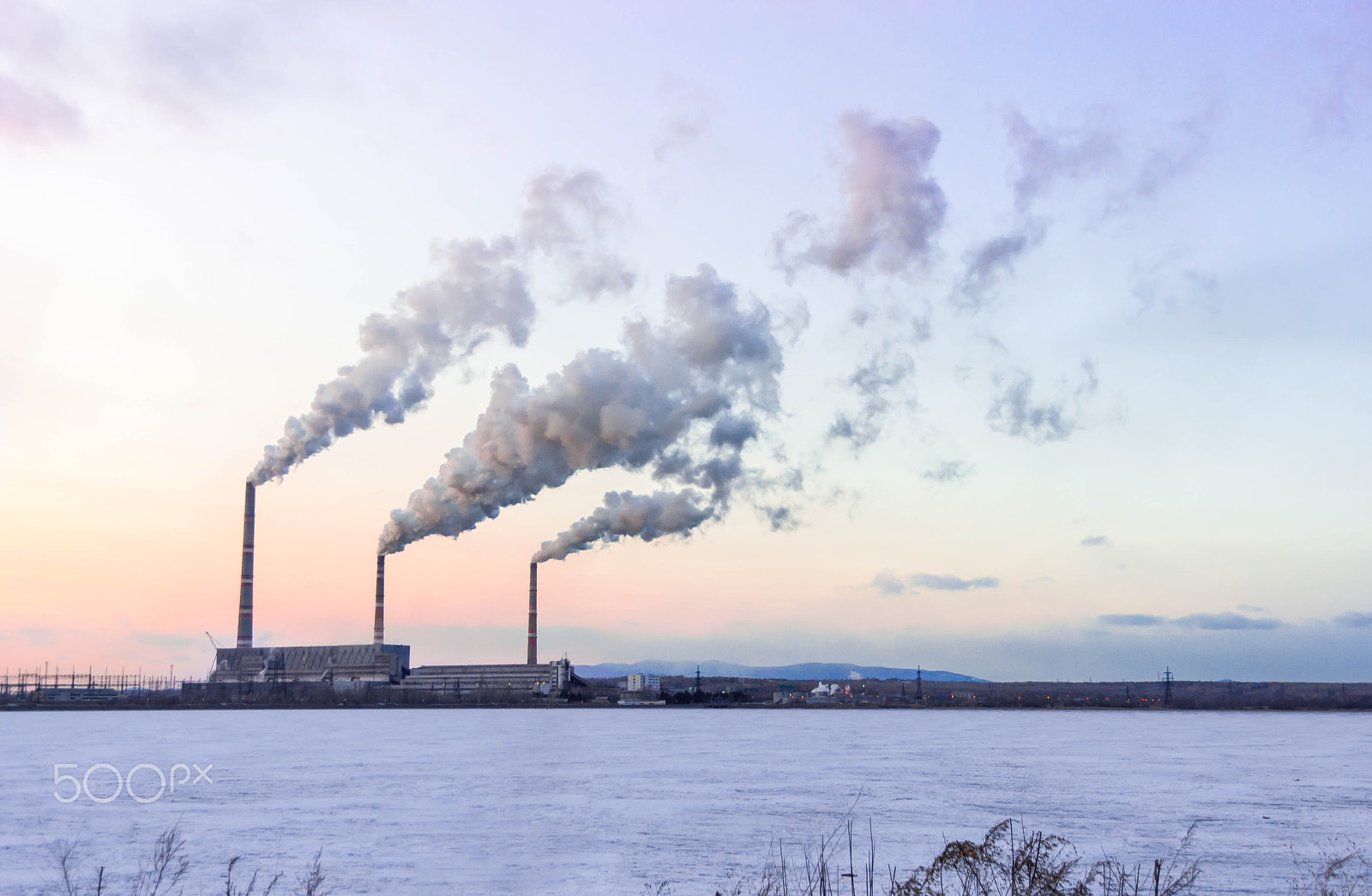 Nikon D3000 sample photo. Power station pipes photography