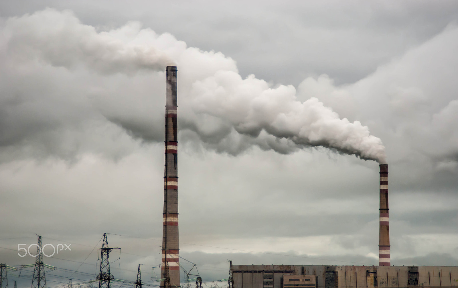 Nikon D3000 sample photo. Smoke from power station pipes photography