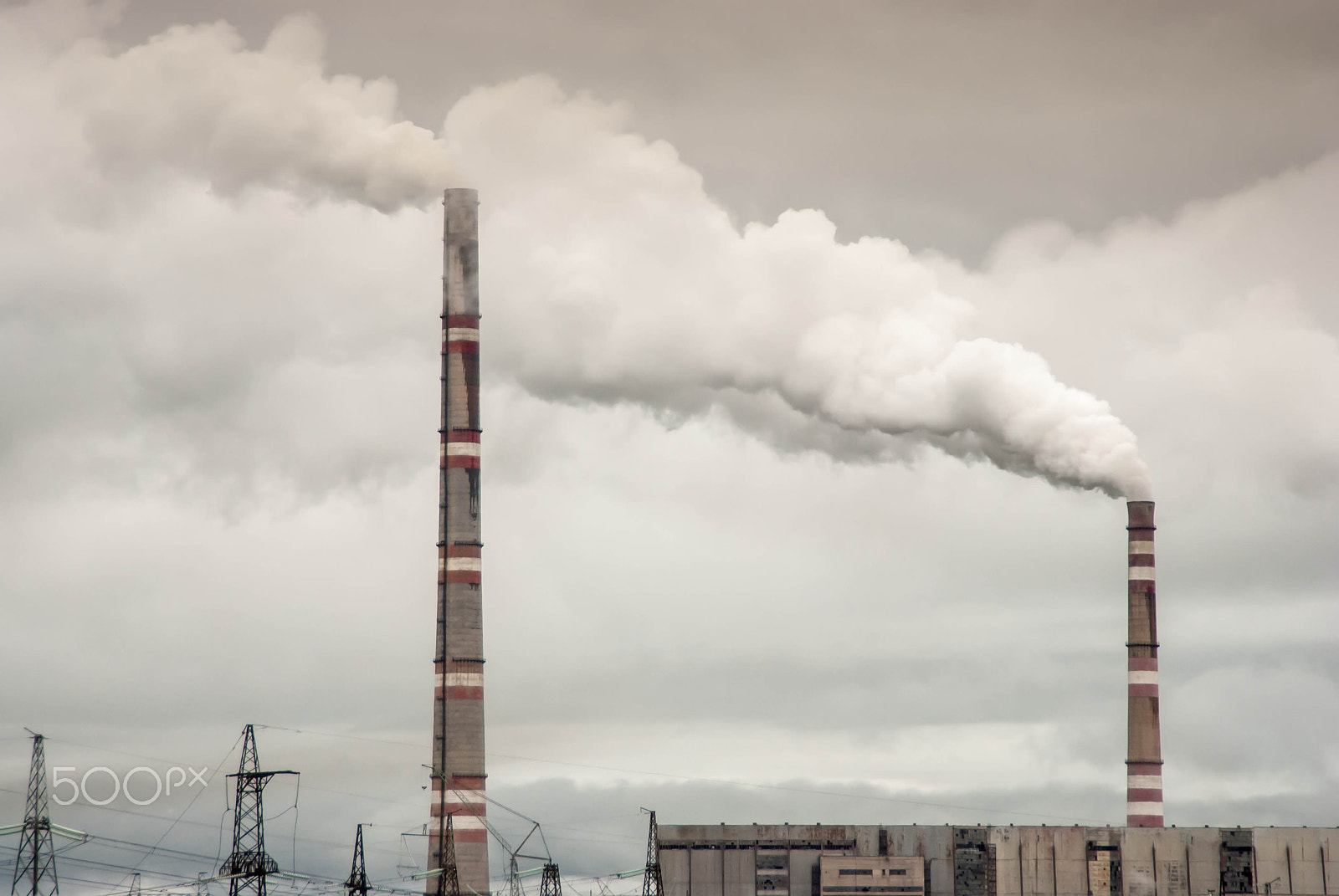 Nikon D3000 sample photo. Power station pipes photography