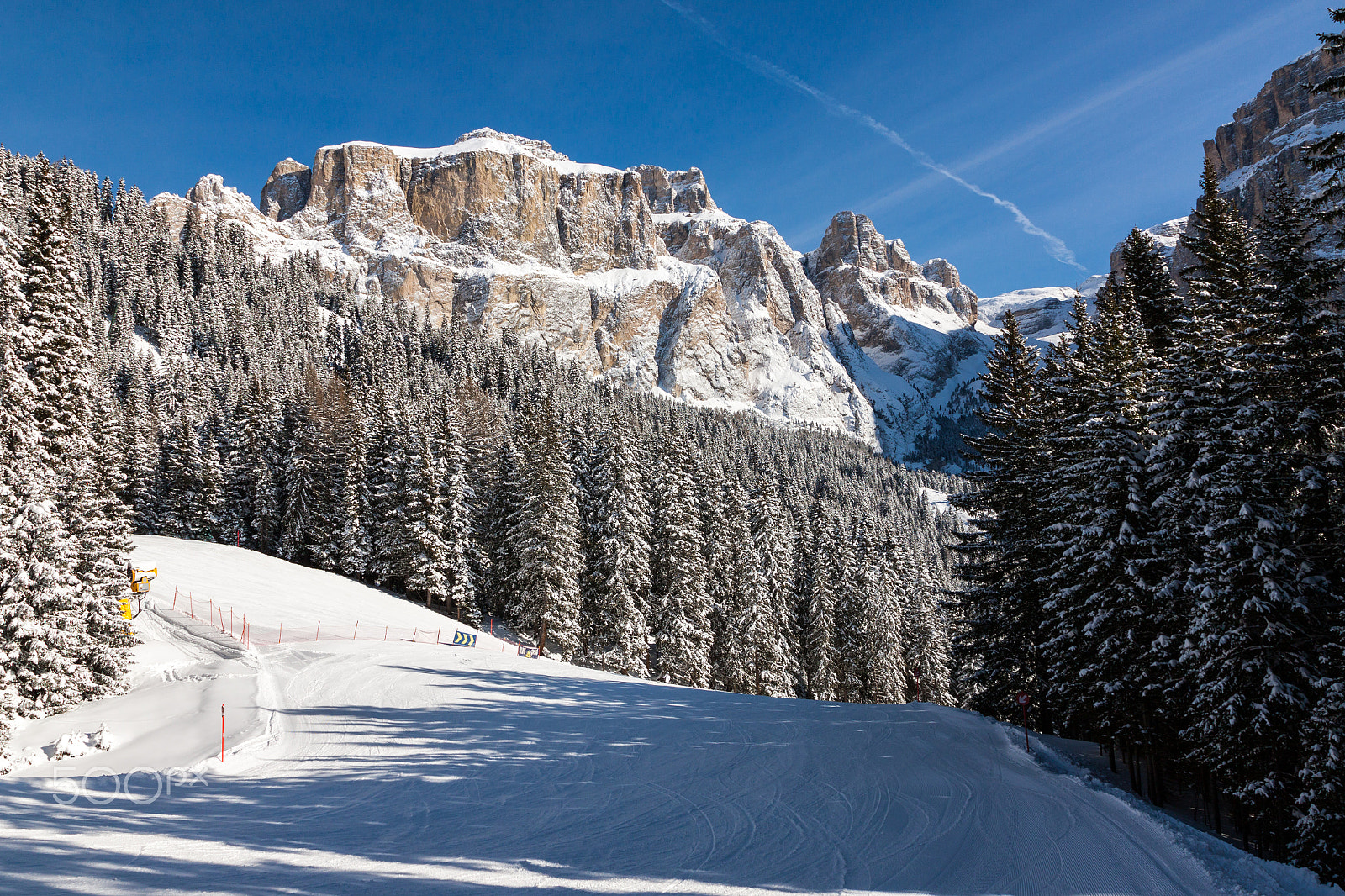 Canon EF-S 17-55mm F2.8 IS USM sample photo. Sass pordoi (in the sella group) with snow in the italian dolomites photography