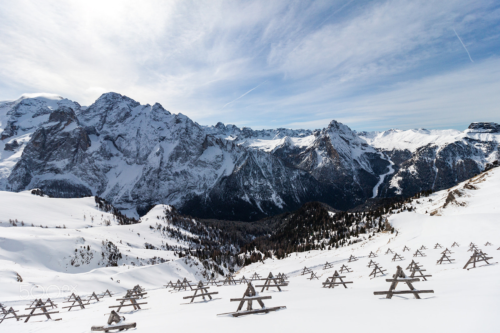 Canon EOS 500D (EOS Rebel T1i / EOS Kiss X3) sample photo. View of the italian dolomites in winter photography