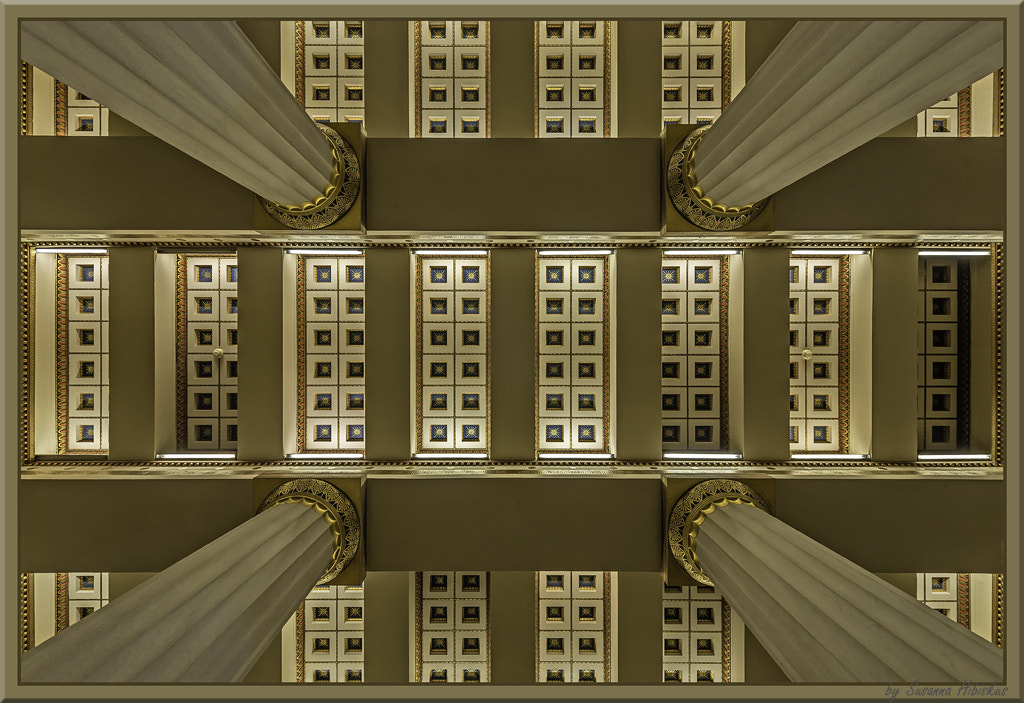 Nikon AF-S Nikkor 14-24mm F2.8G ED sample photo. Vienna - parliament ceiling photography