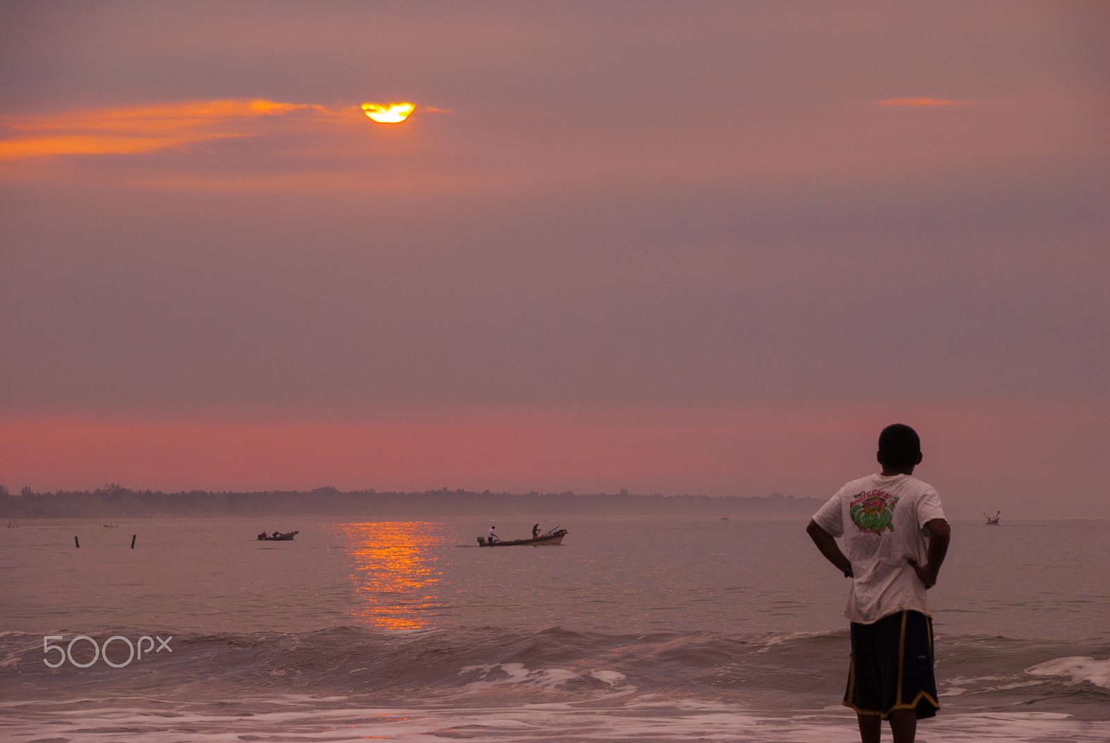 Nikon D200 sample photo. Watching fishermen leaving in the morning photography