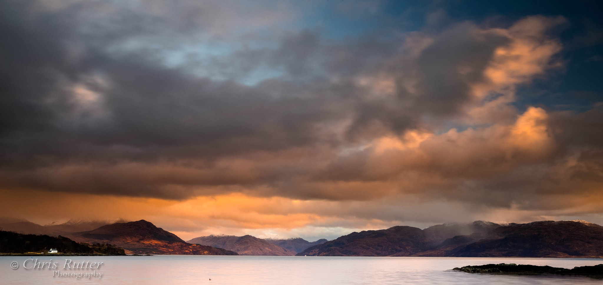 Nikon D800 sample photo. Highlands across the sound of sleat, sunset photography