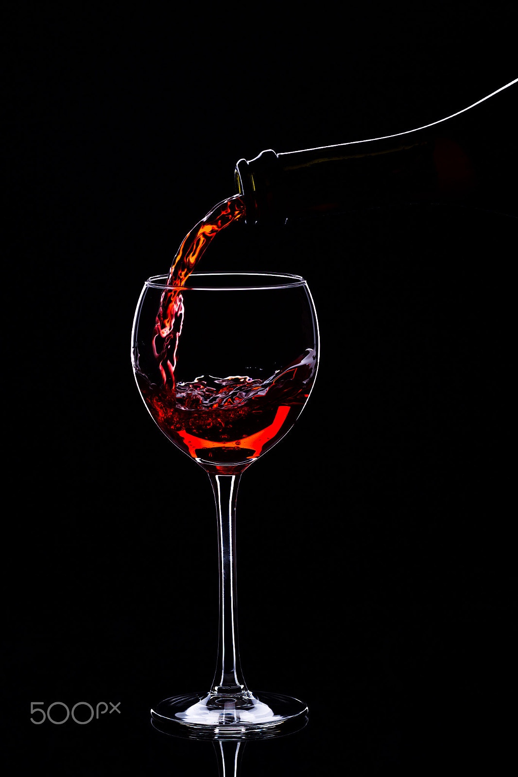 Canon EOS-1D Mark IV sample photo. Wine glasses with wine bottle on a black background, minimalism, photography