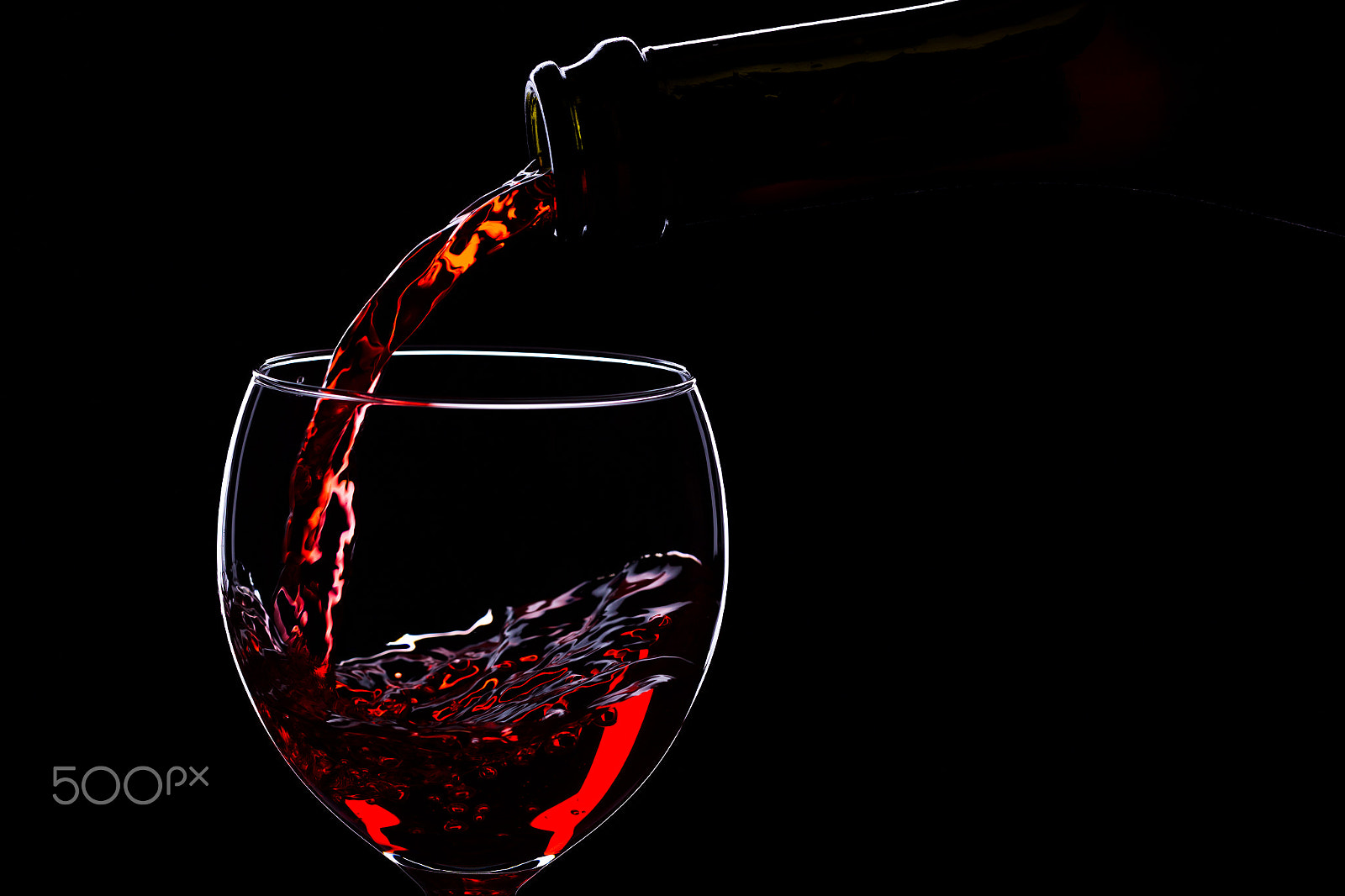 Canon EOS-1D Mark IV sample photo. Wine glasses with wine bottle on a black background, minimalism, photography