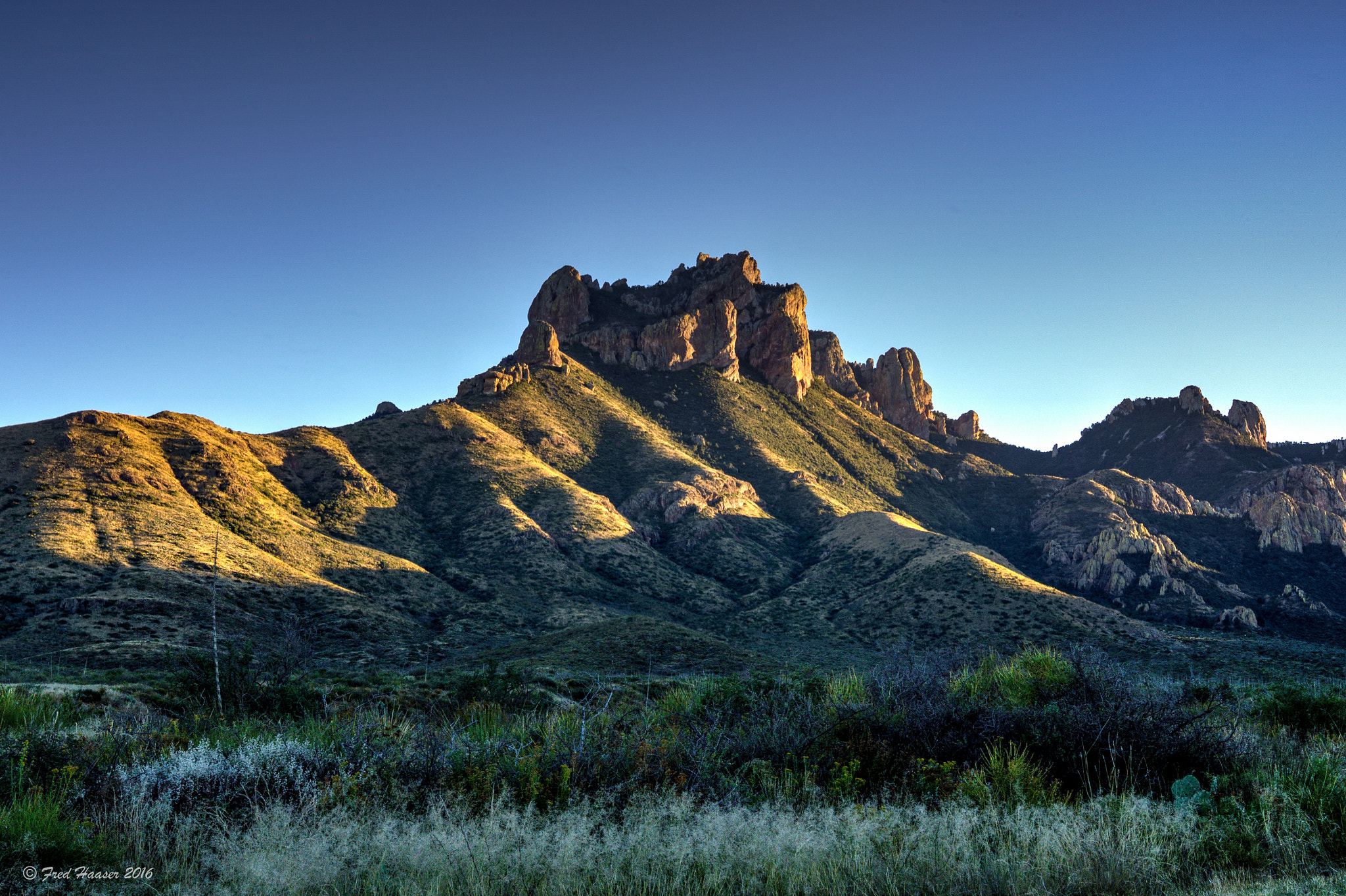 Nikon AF-S Nikkor 24-70mm F2.8E ED VR sample photo. Sunset on a peak in big bend national park photography