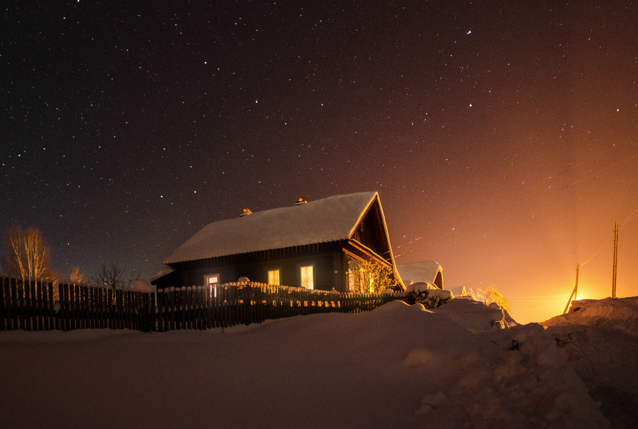 Sigma 10-20mm F4-5.6 EX DC HSM sample photo. ночь в деревне photography