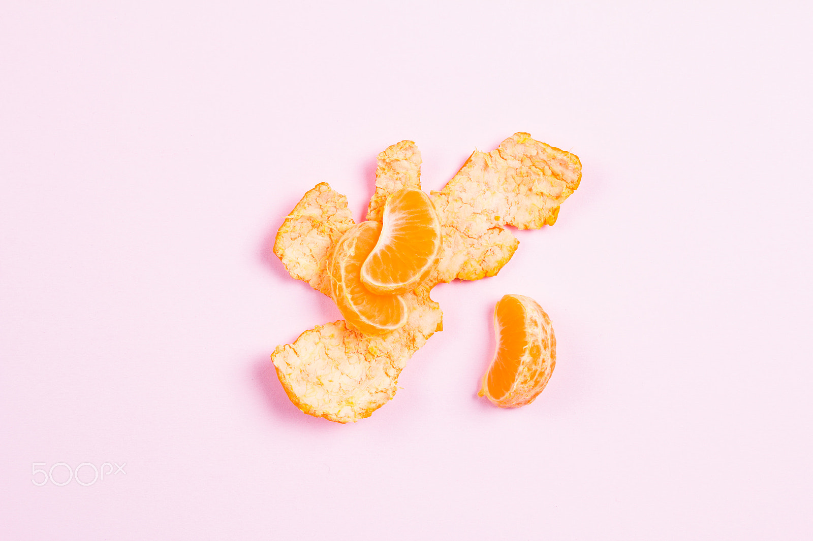 Canon EOS 60D sample photo. Peeled mandarin on pink background photography