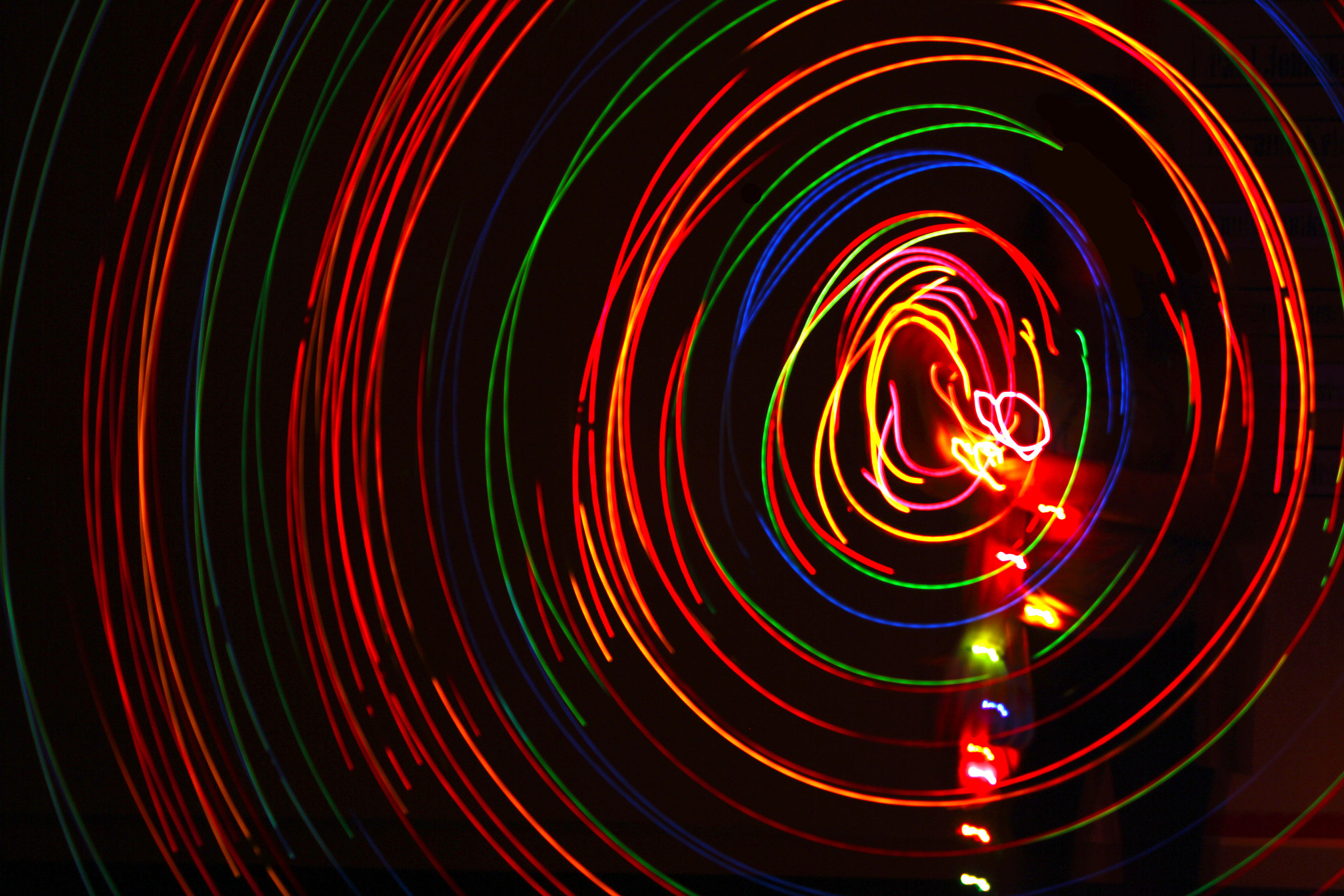 Canon EOS 1000D (EOS Digital Rebel XS / EOS Kiss F) sample photo. Light painting made with christmas lights in a dark room// photography