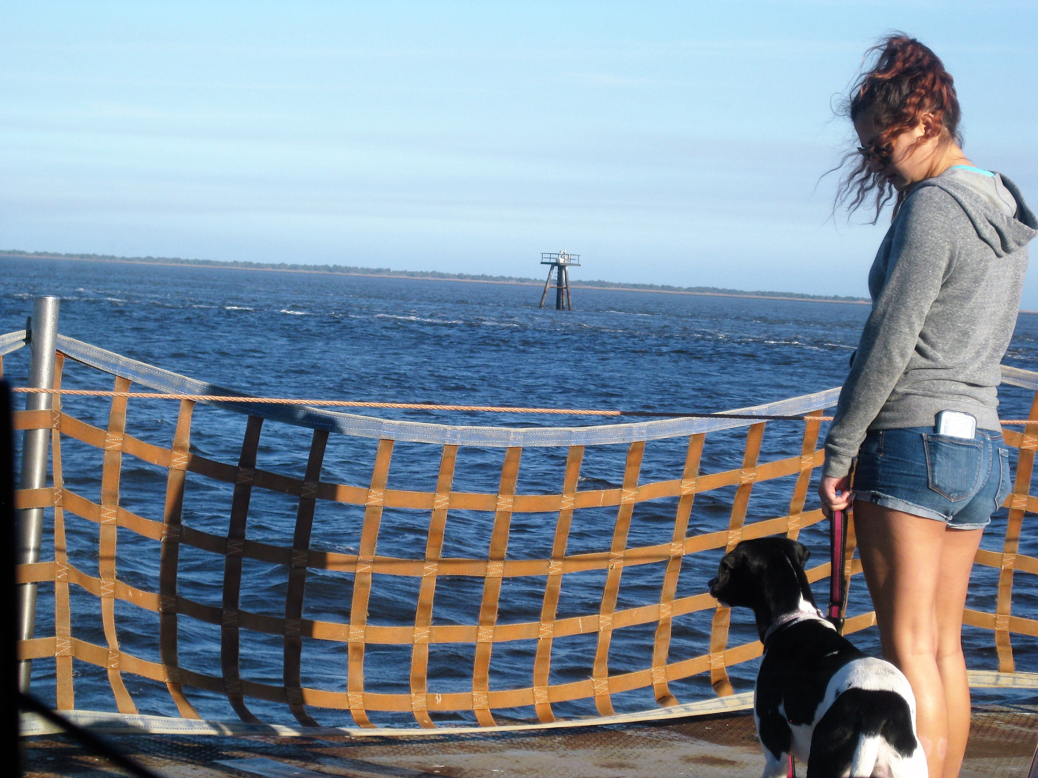 Canon PowerShot SD1100 IS (Digital IXUS 80 IS / IXY Digital 20 IS) sample photo. A girl, her dog and a ferry boat ride photography