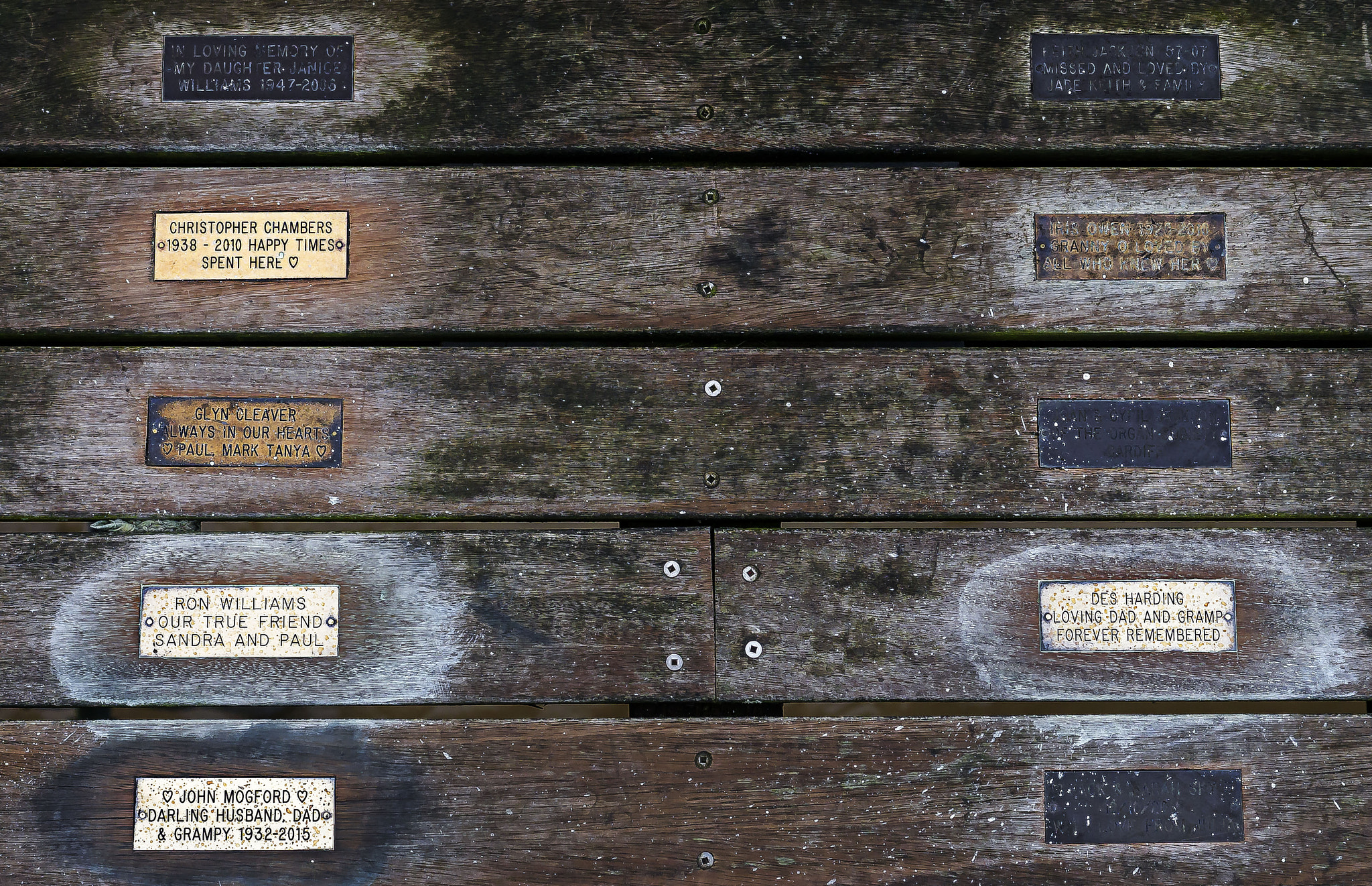 Panasonic Lumix DMC-G3 + Panasonic Leica DG Summilux 25mm F1.4 II ASPH sample photo. Penatrh pier memorial plates photography
