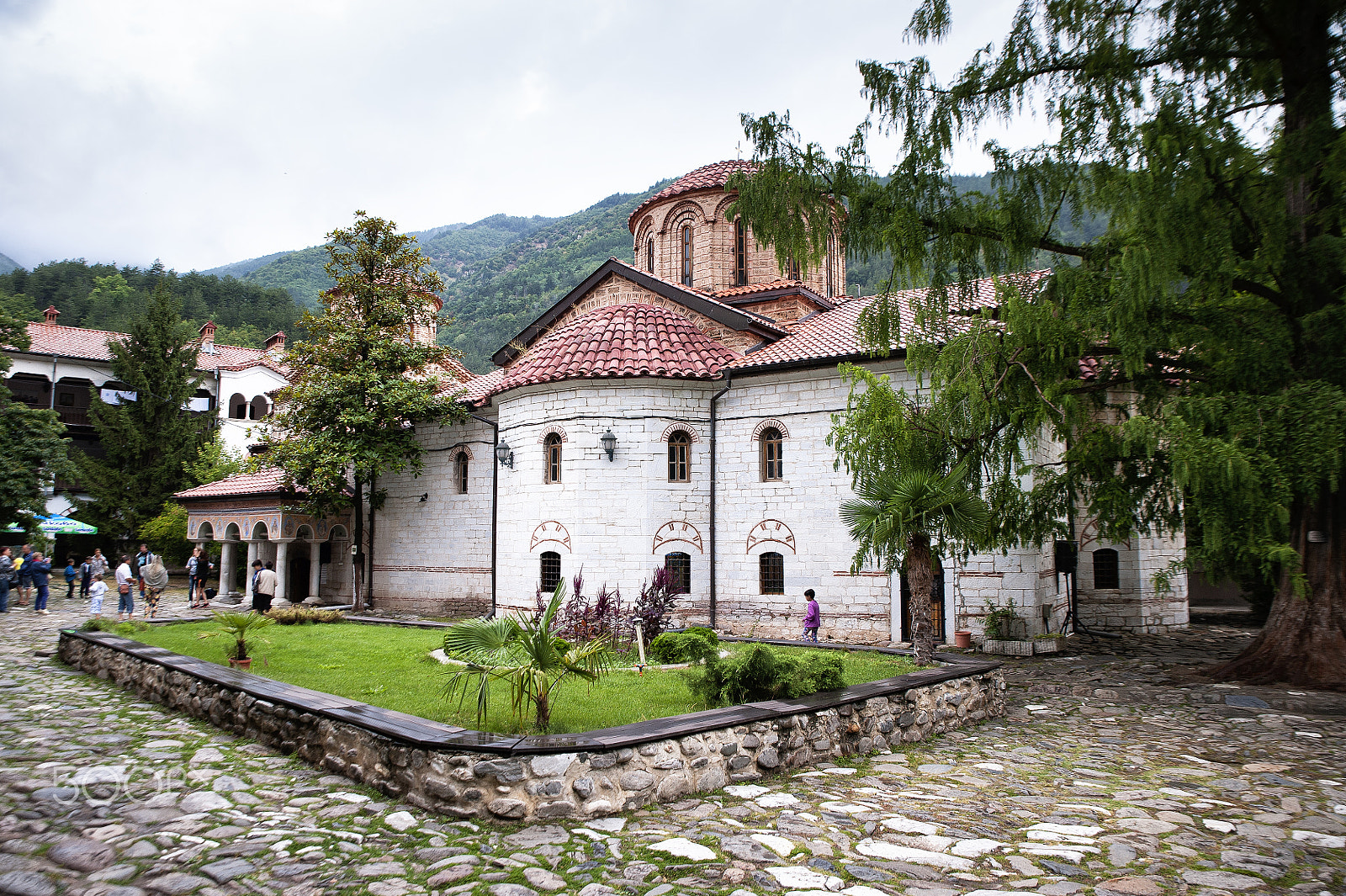 Tamron SP 24-70mm F2.8 Di VC USD sample photo. Landscaped courtyard of bachkovo monastery photography