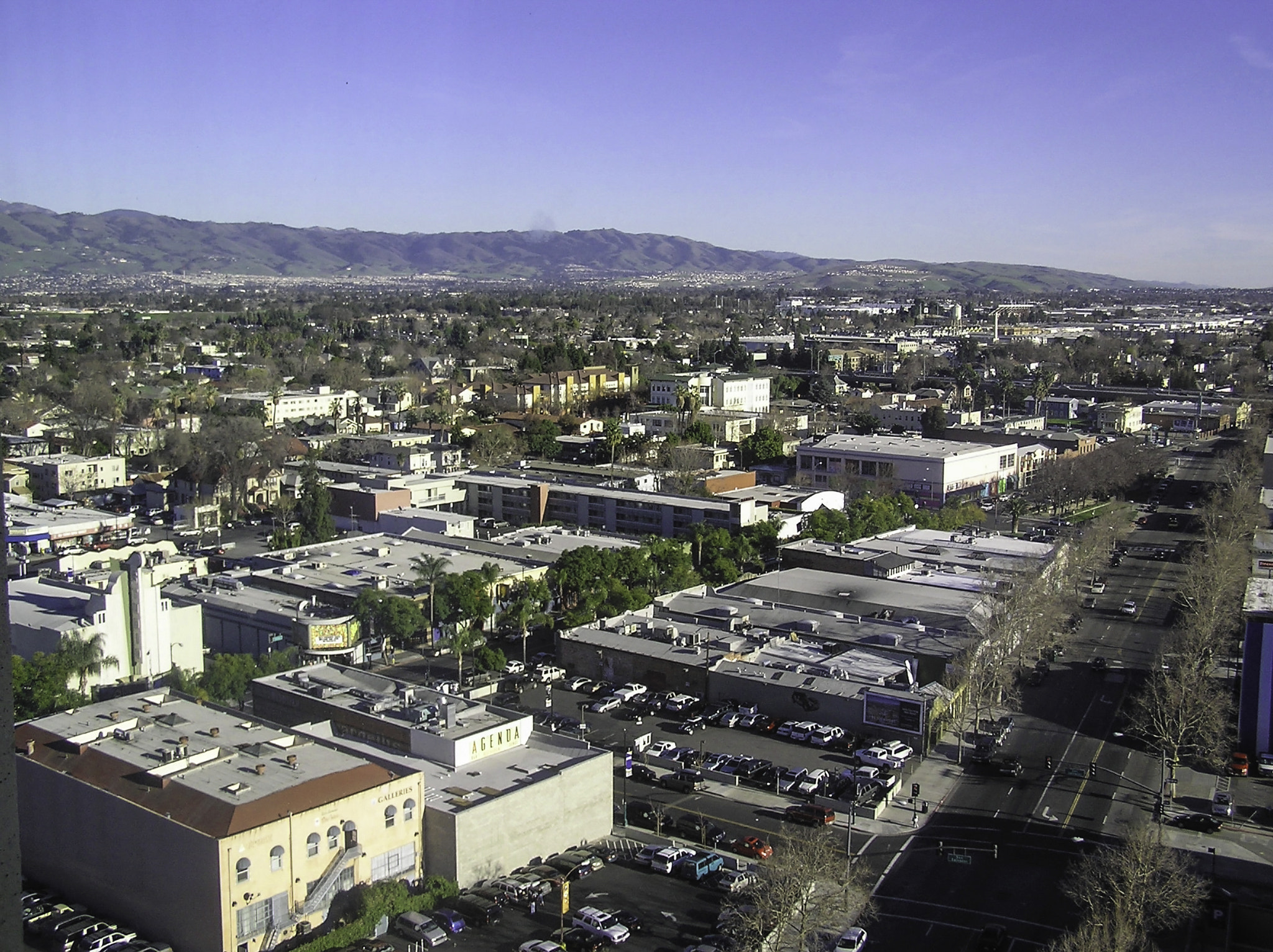 Olympus C750UZ sample photo. Angular aerial view of street, buildings and mountains in san jo photography
