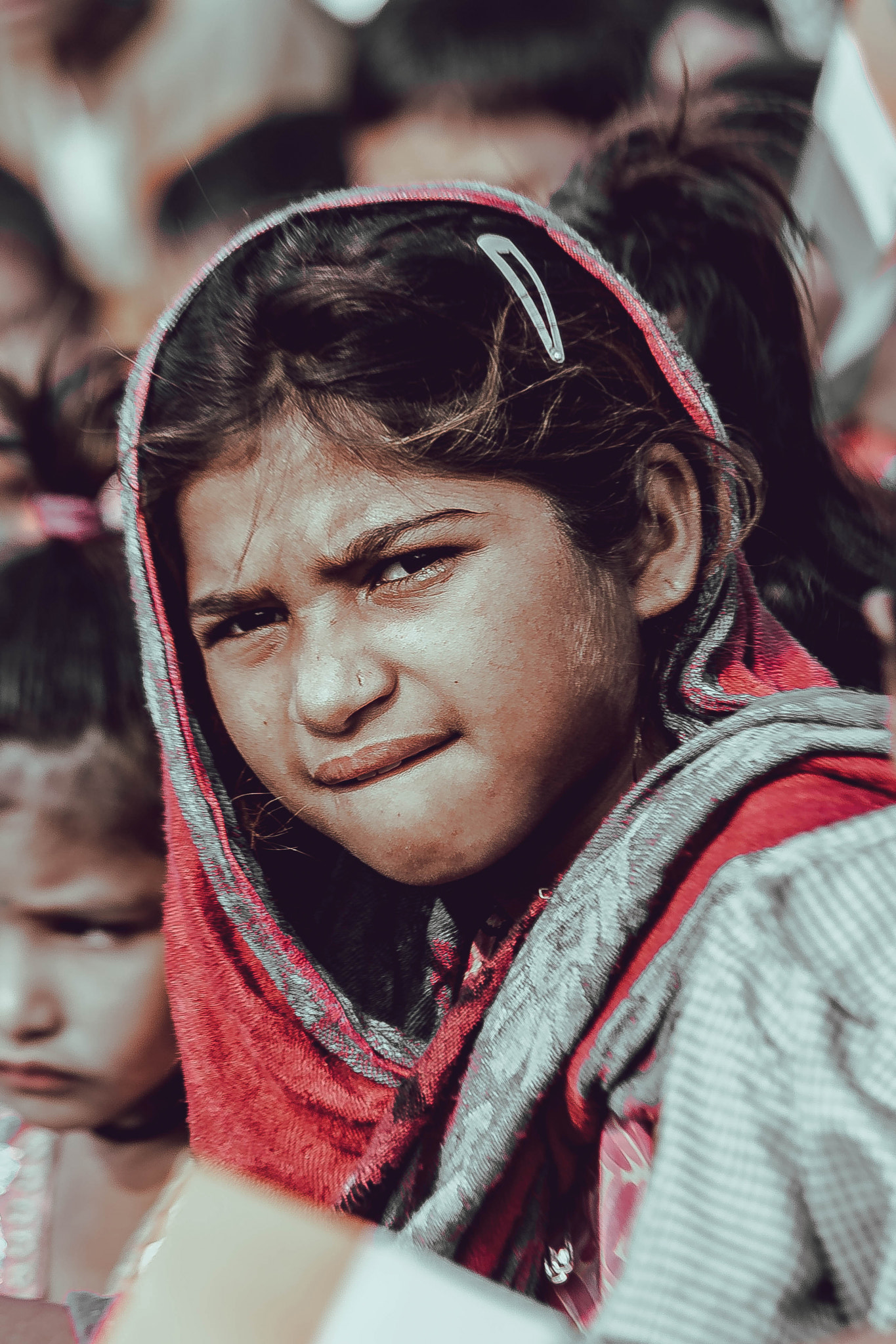 Canon EF-S 55-250mm F4-5.6 IS sample photo. A child in her red haven. photography
